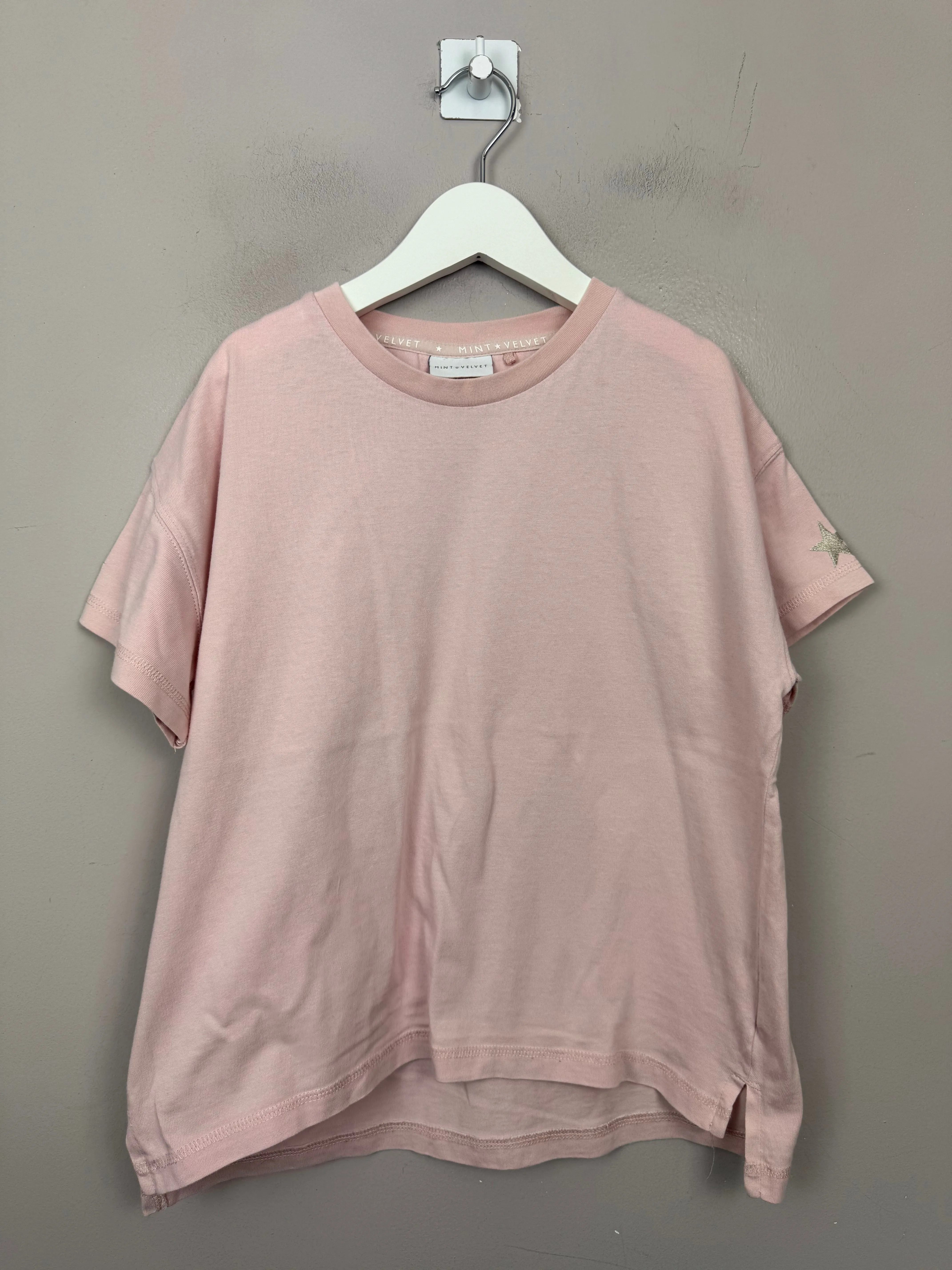 Mint Velvet Pink star sleeve t-shirt 9y