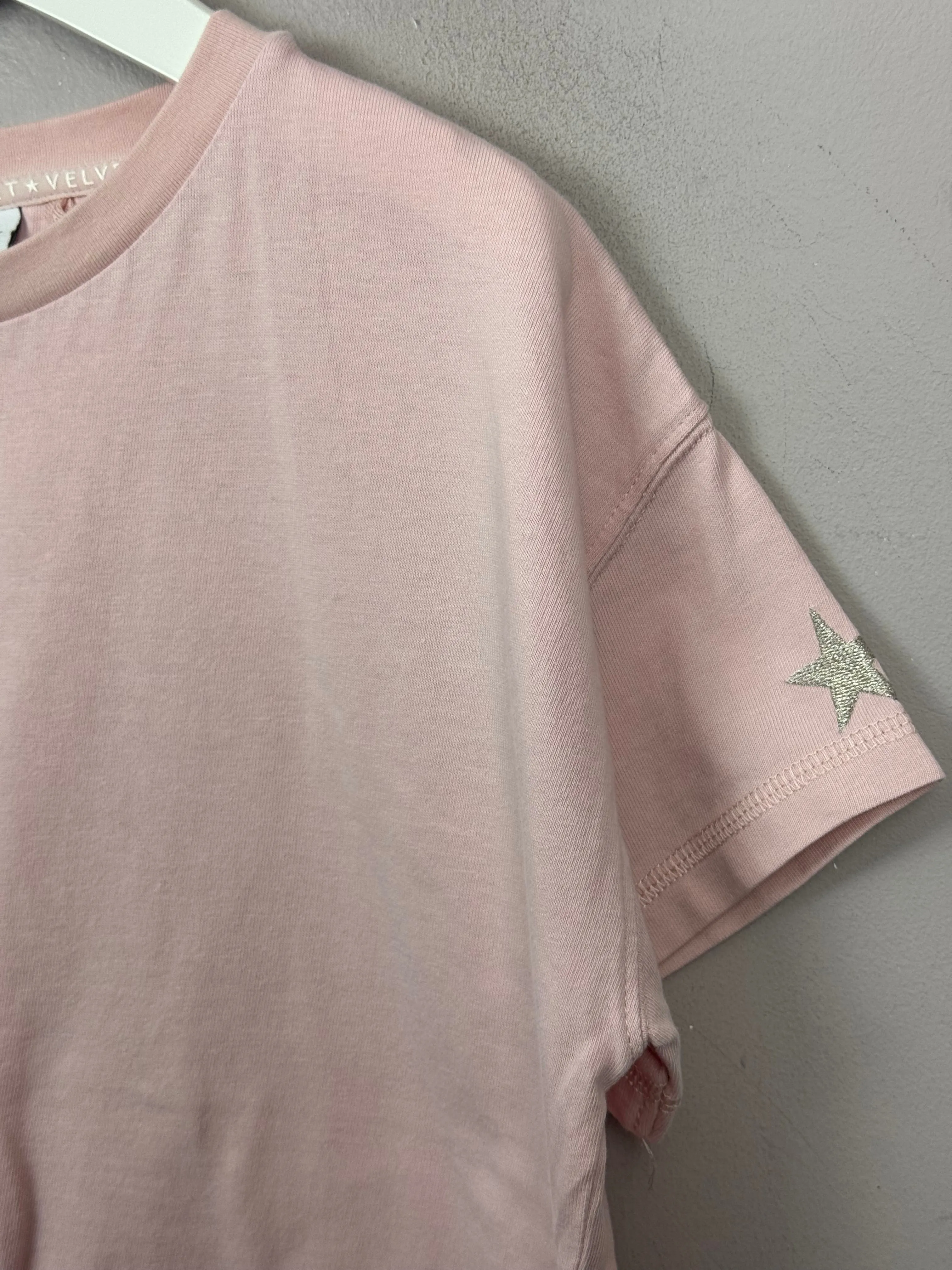 Mint Velvet Pink star sleeve t-shirt 9y