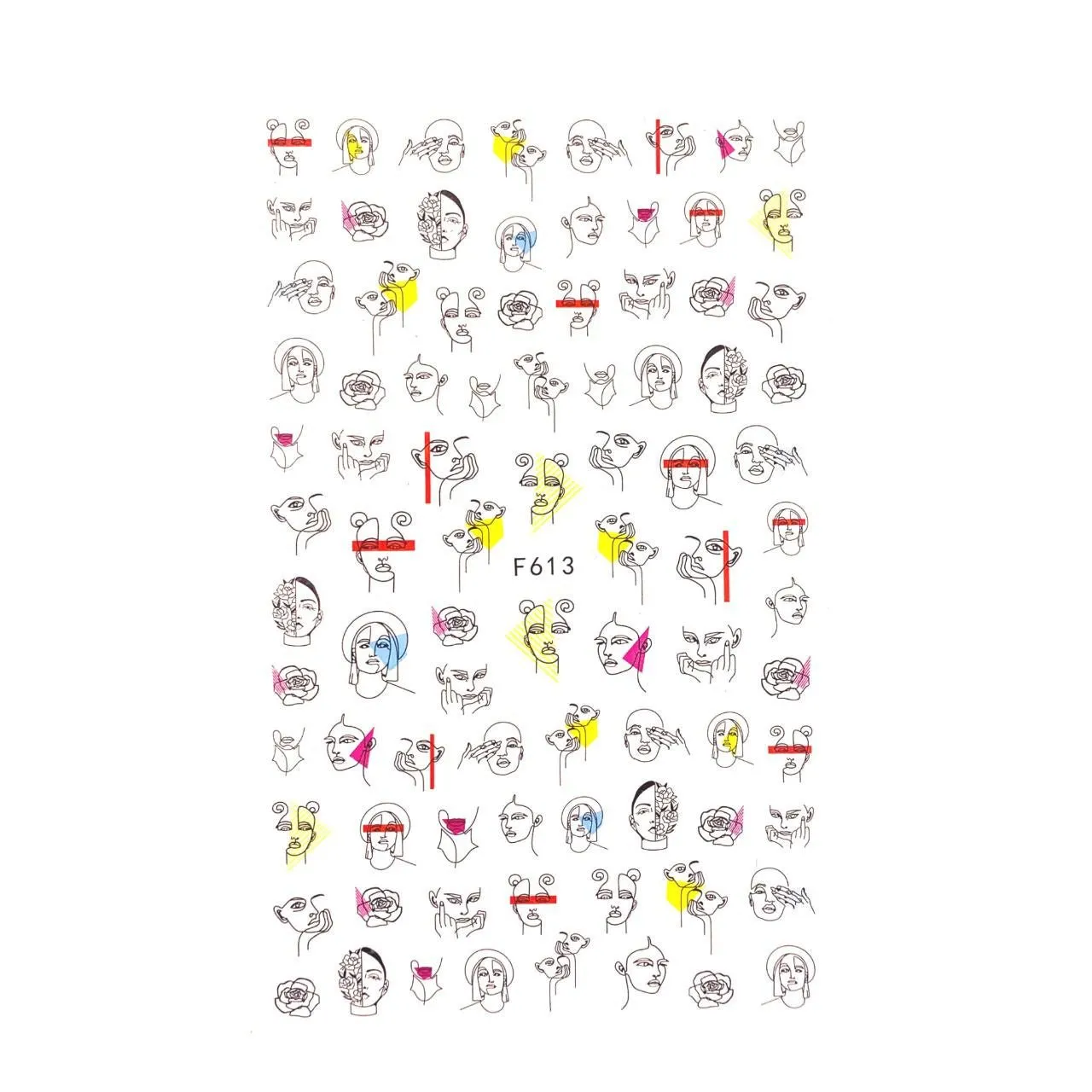Nail Sticker - Modern Faces