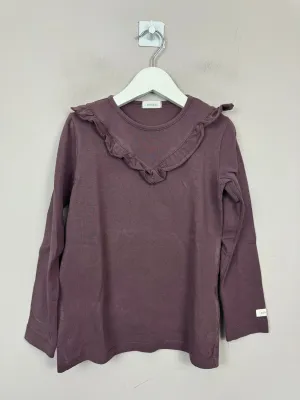 Newbie Plum Ruffle Top 4-6y
