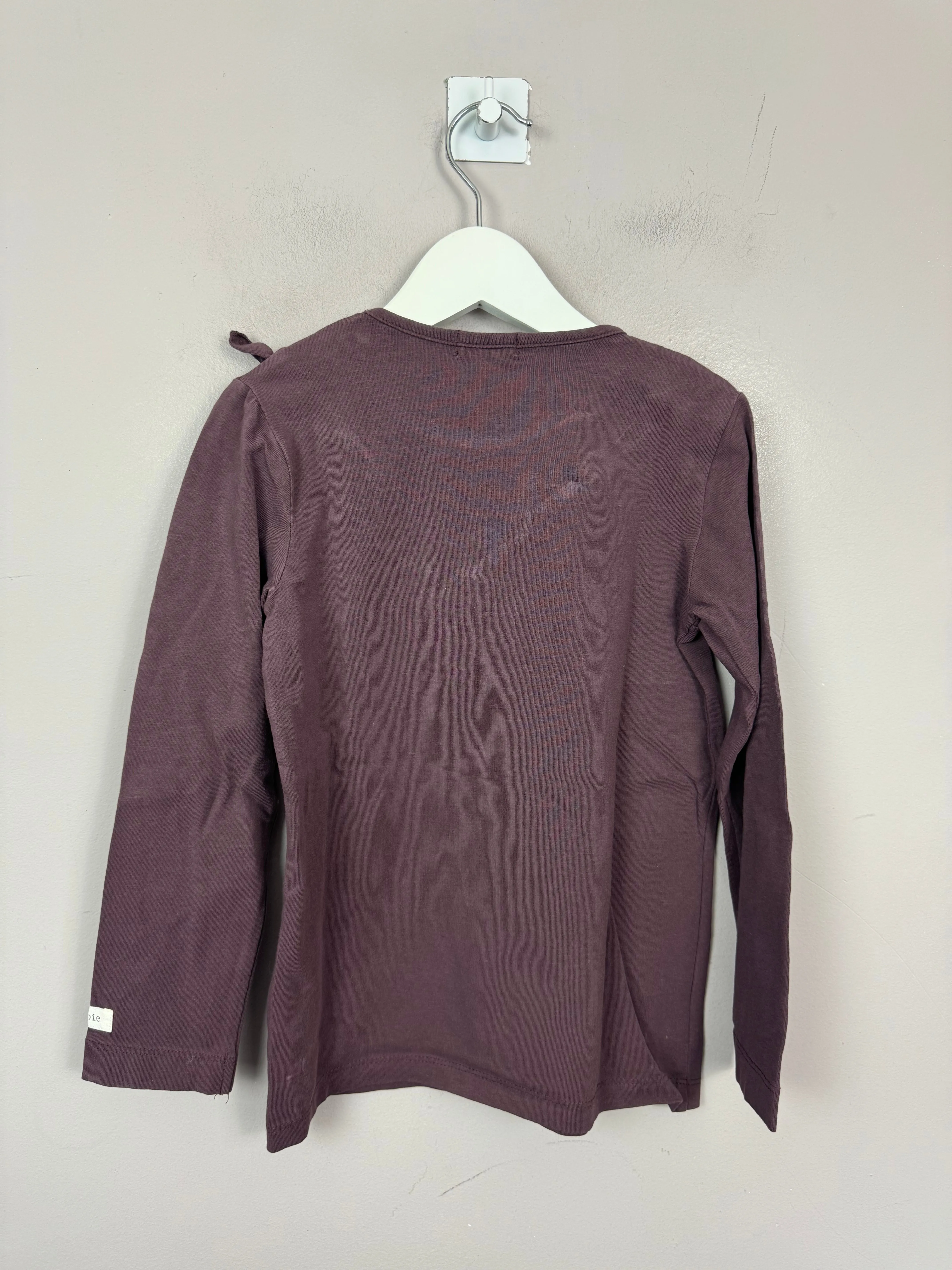 Newbie Plum Ruffle Top 4-6y
