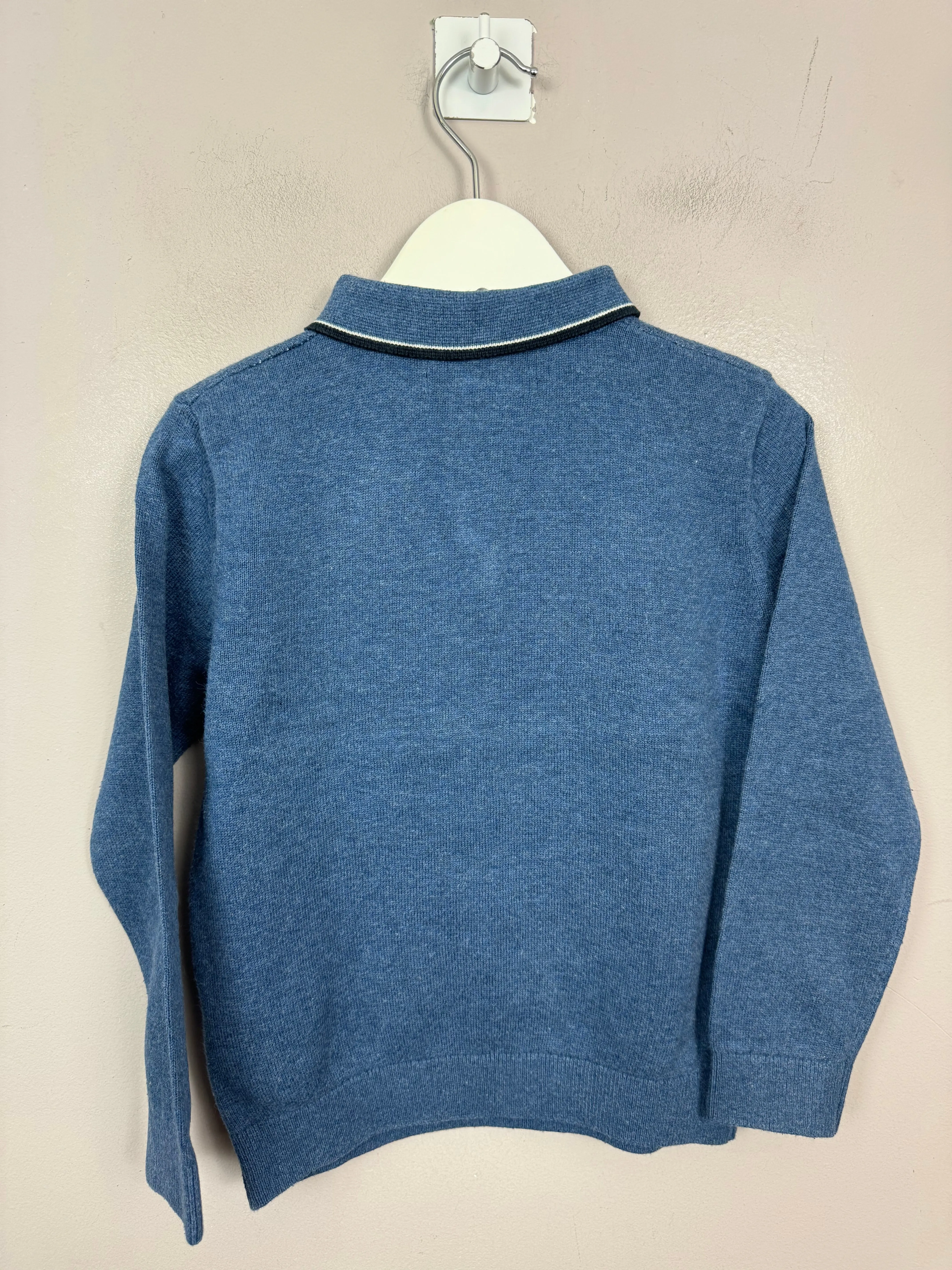 Next Blue Argyle Knit Polo 4y