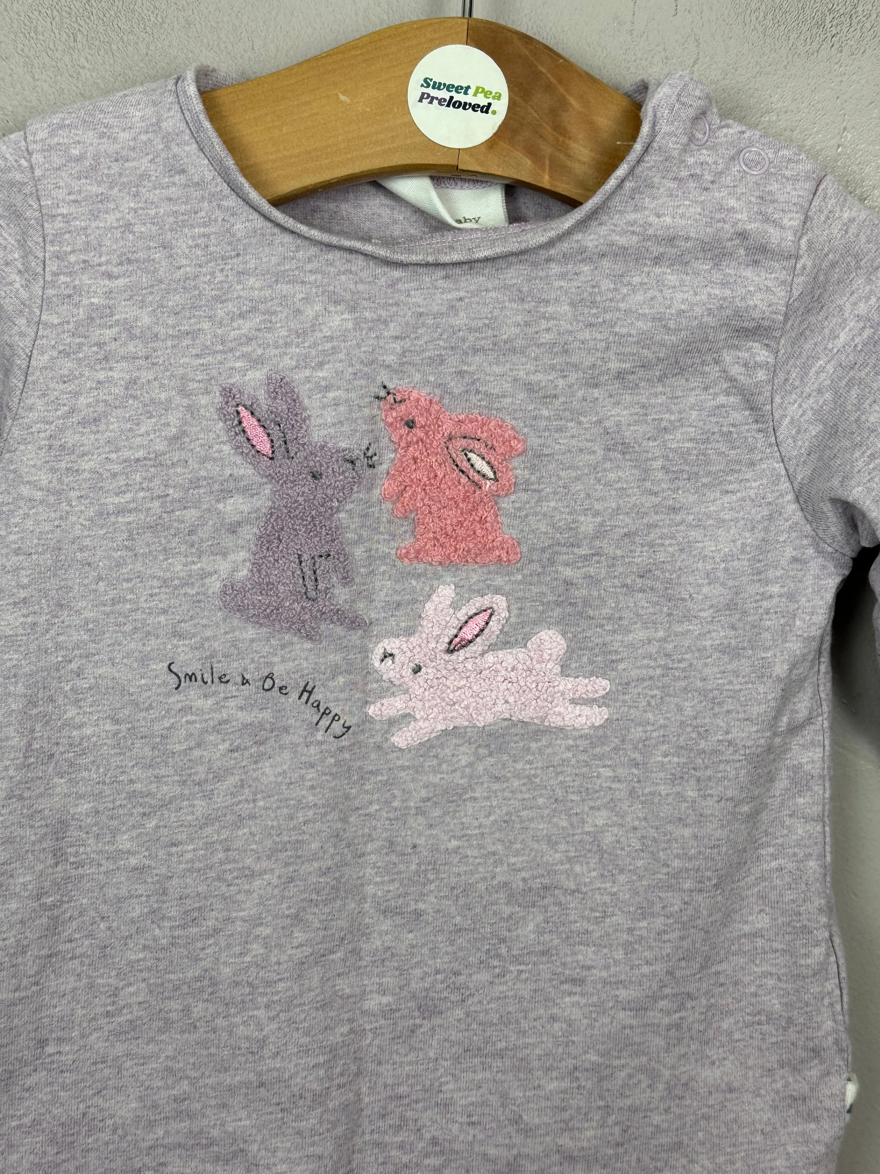 Next Lilac Bunnies T-shirt 3-6m
