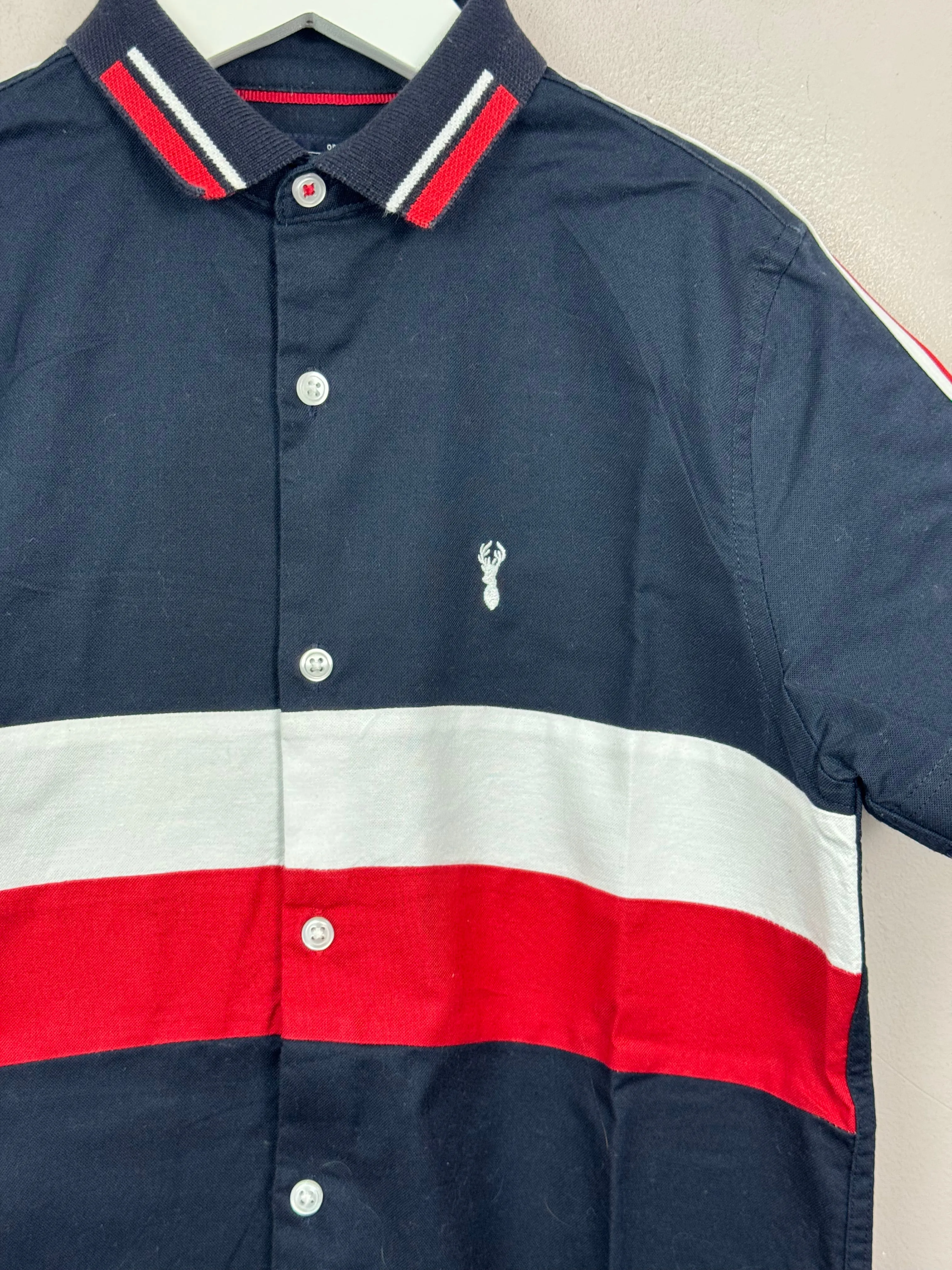 Next Navy Colour Block Shirt 9y