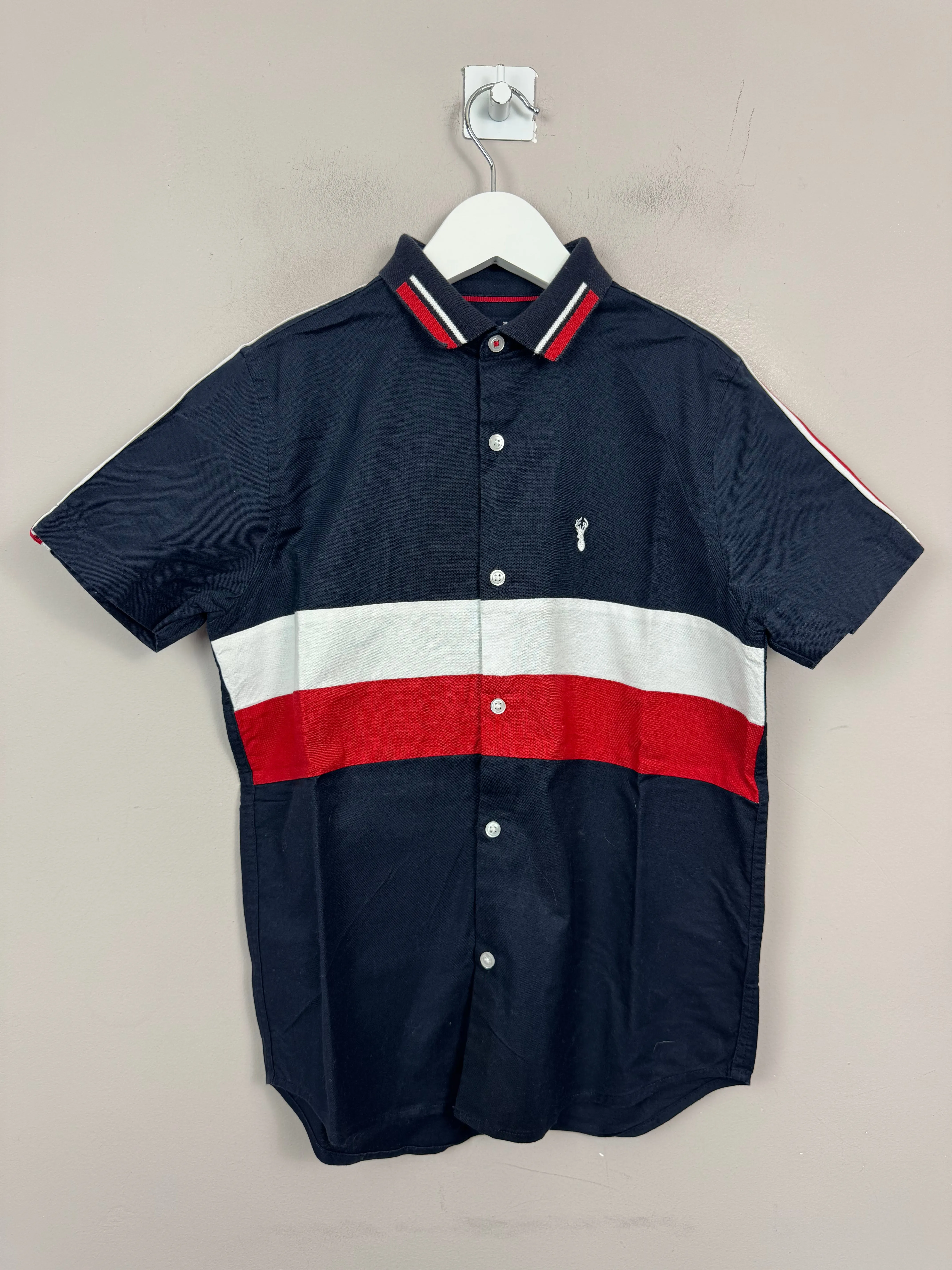 Next Navy Colour Block Shirt 9y