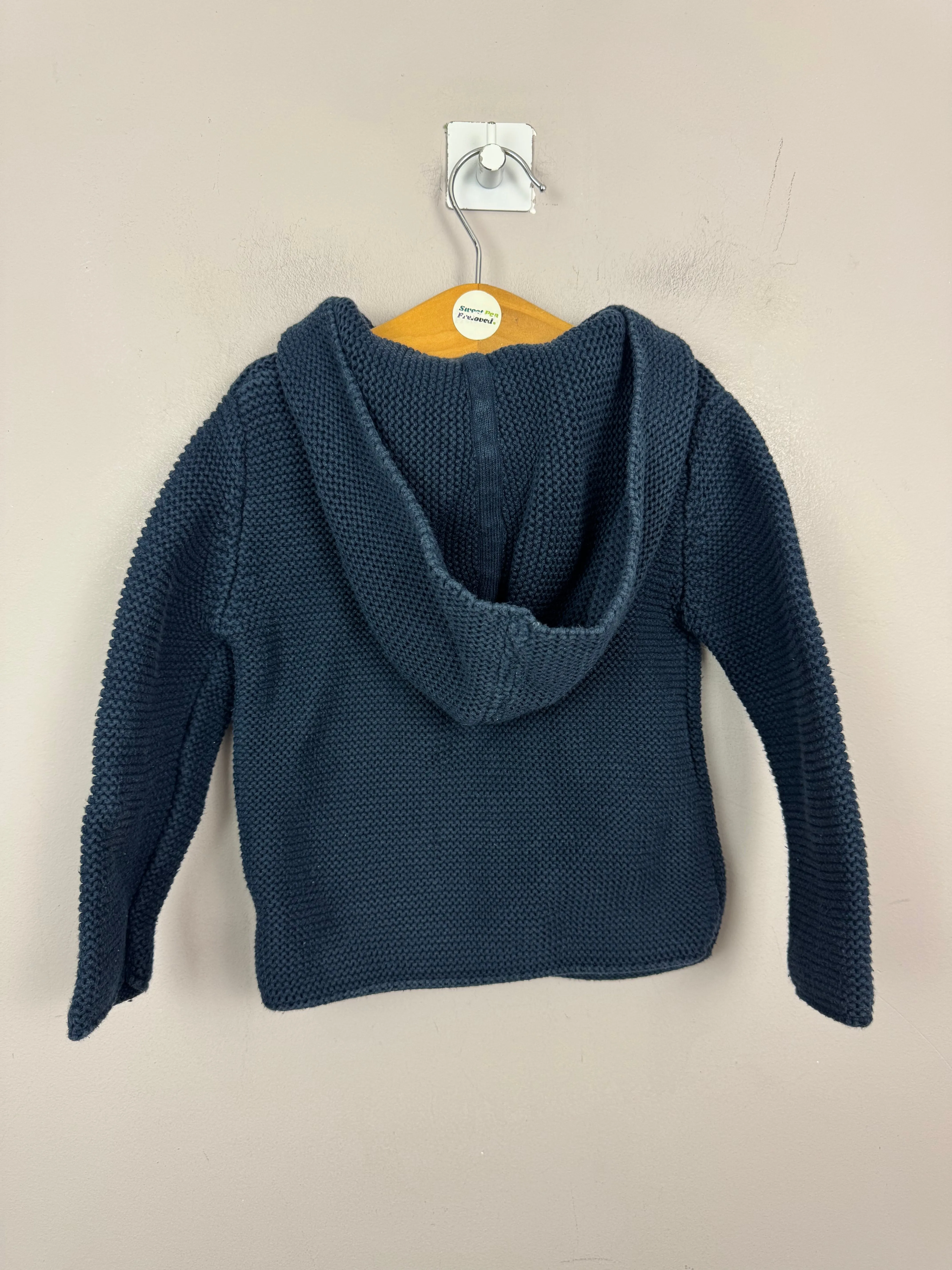 Next Navy Hooded Cardigan 12-18m