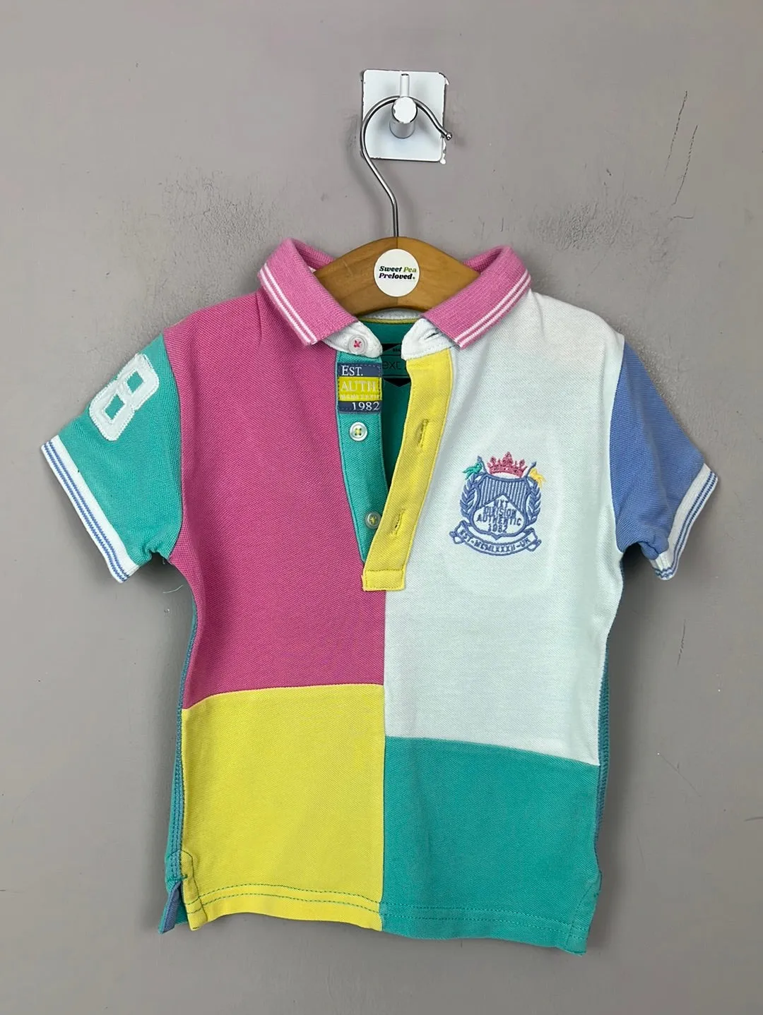 Next pastel colour block polo 9-12m