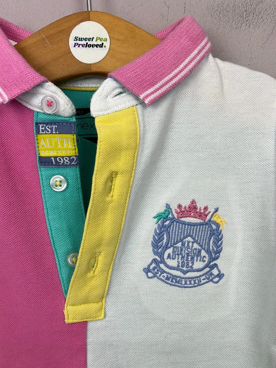 Next pastel colour block polo 9-12m