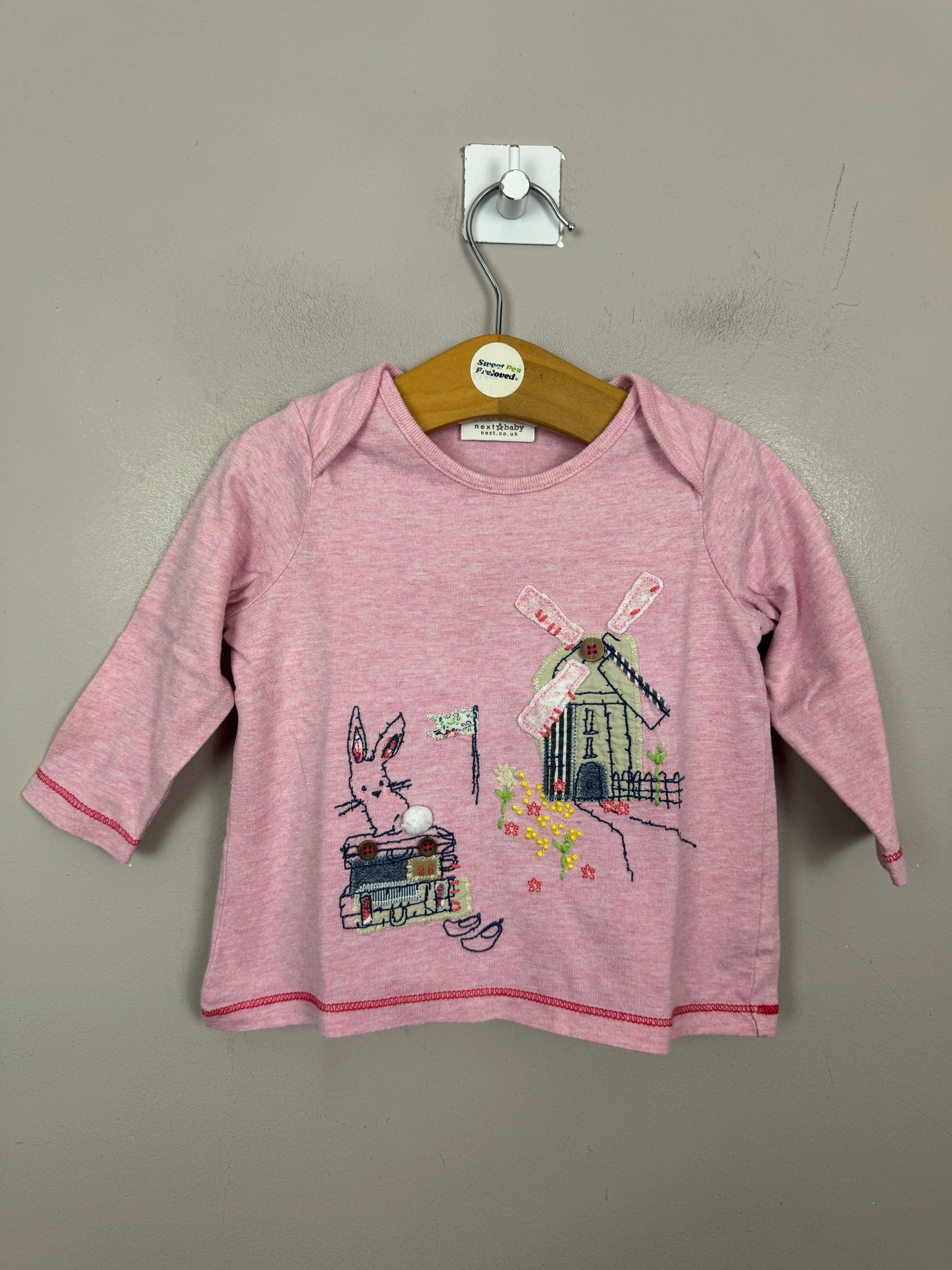 Next Pink Bunny Long Sleeve T-shirt 3-6m
