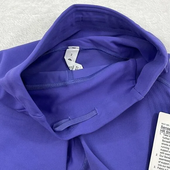 NWT Lululemon SenseKnit Running HR Short 10” Chai Purple Womens 2