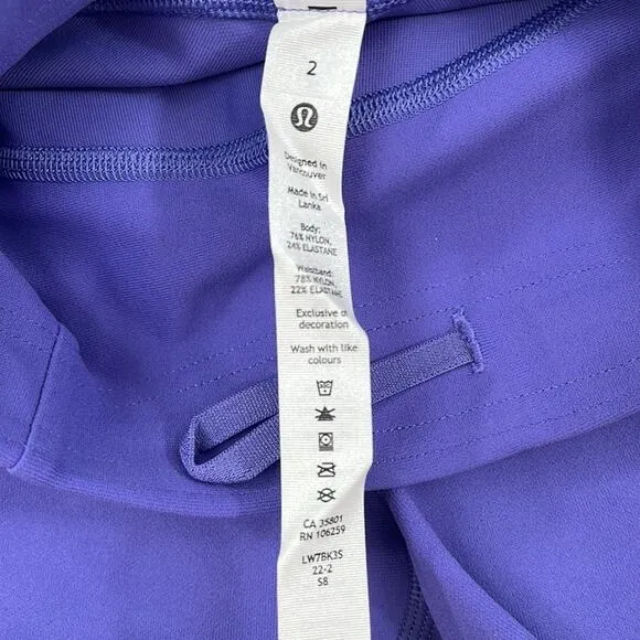 NWT Lululemon SenseKnit Running HR Short 10” Chai Purple Womens 2