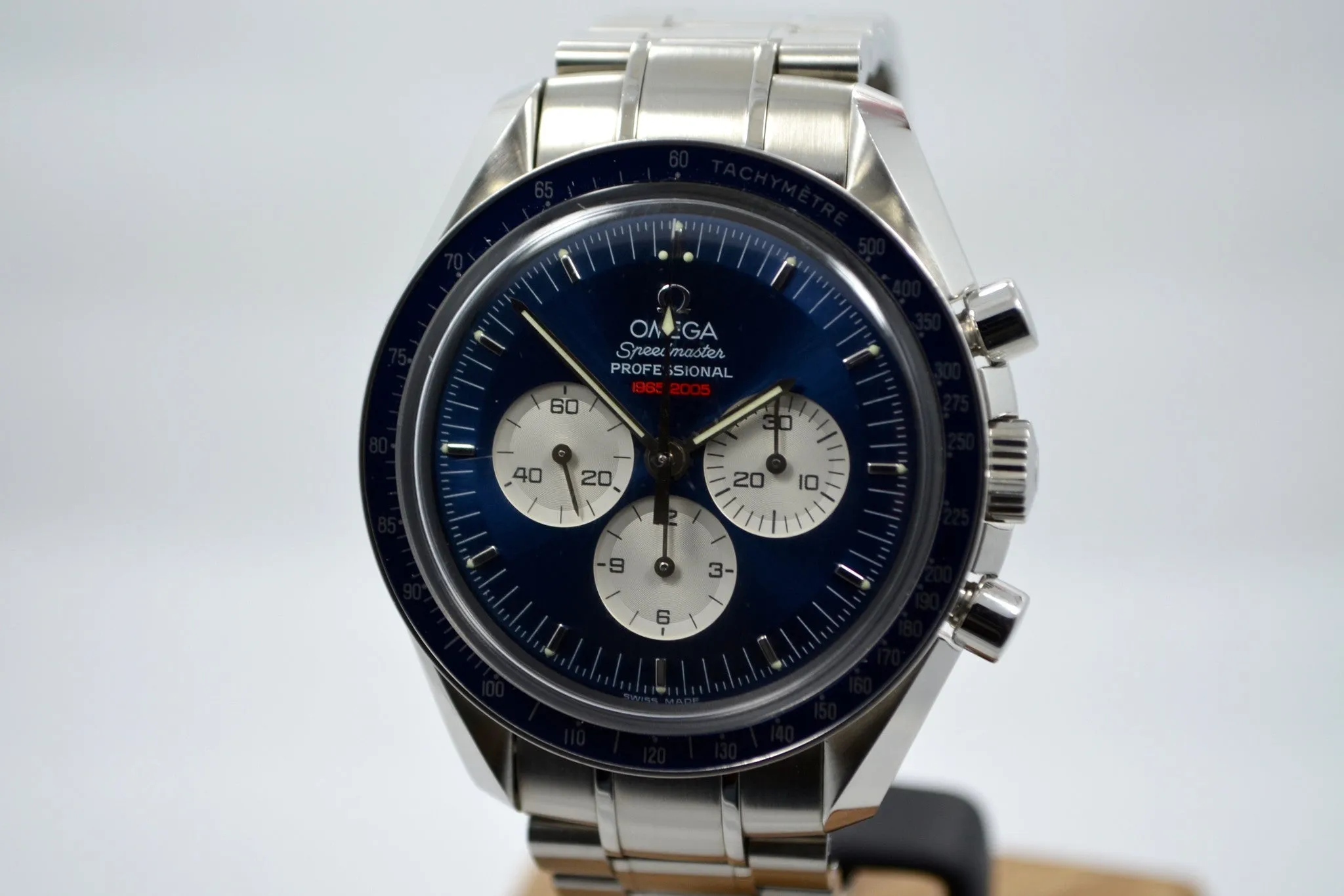 Omega Speedmaster Gemini IV 4 Chronograph 35658000 Blue Limited Wristwatch