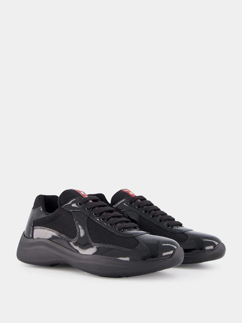 Patent Leather and Technical Fabric Sneakers