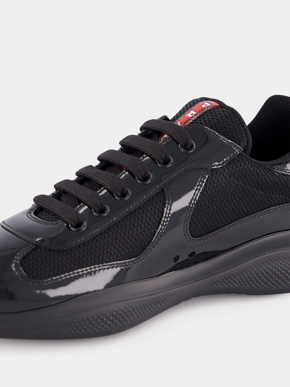 Patent Leather and Technical Fabric Sneakers