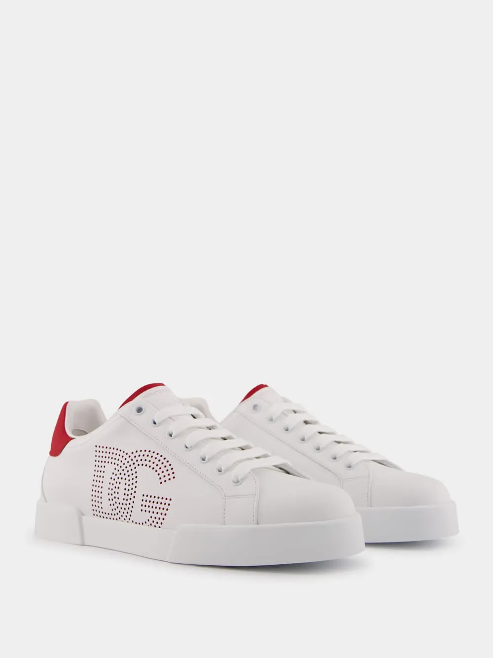 Perforated Logo White Sneakers