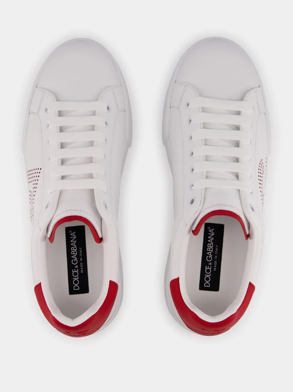 Perforated Logo White Sneakers
