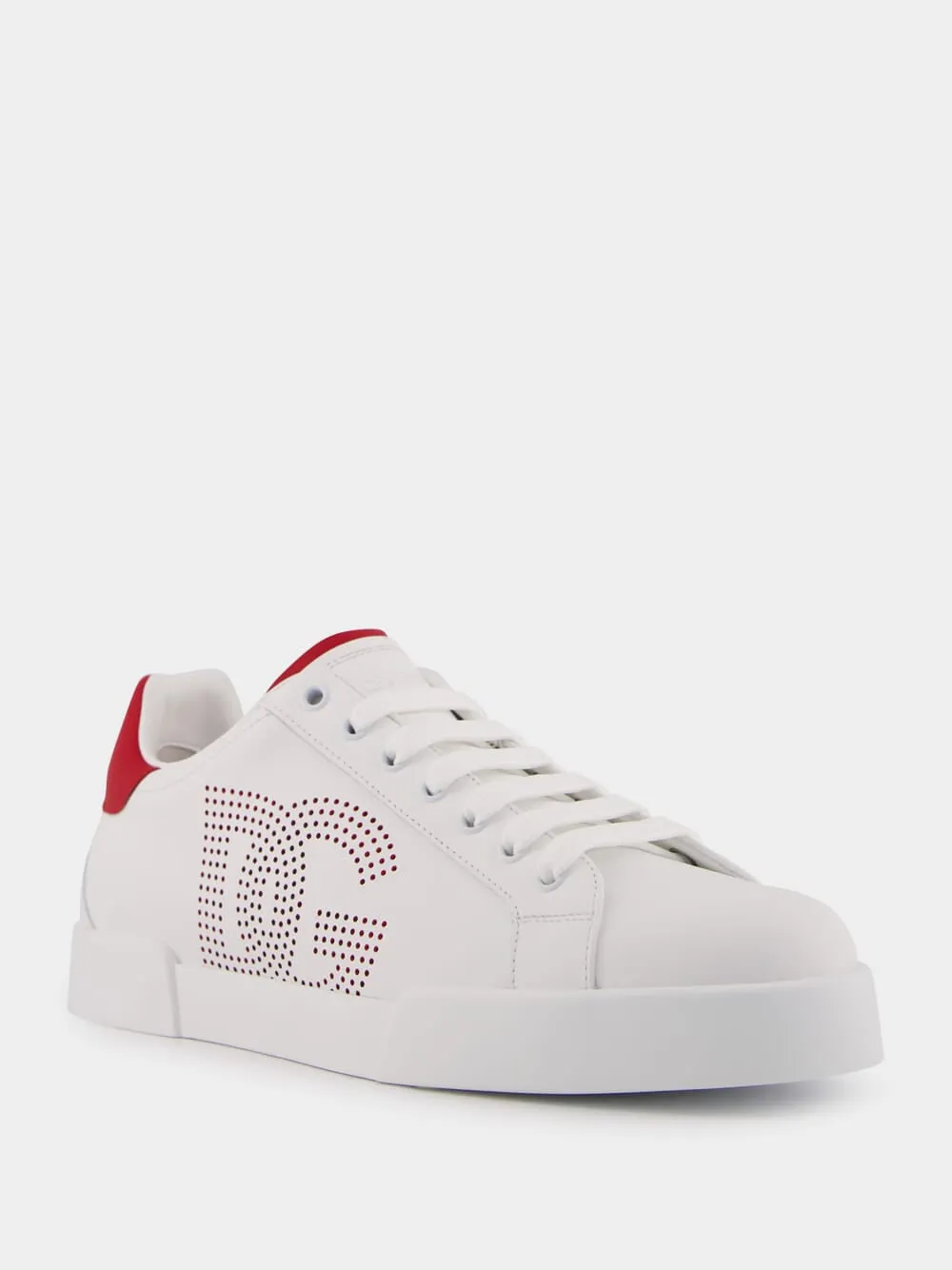 Perforated Logo White Sneakers
