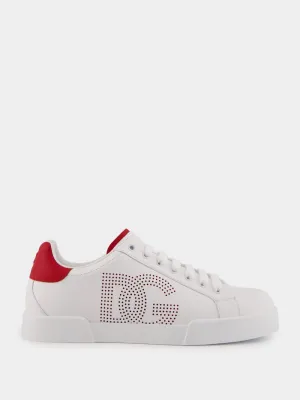 Perforated Logo White Sneakers