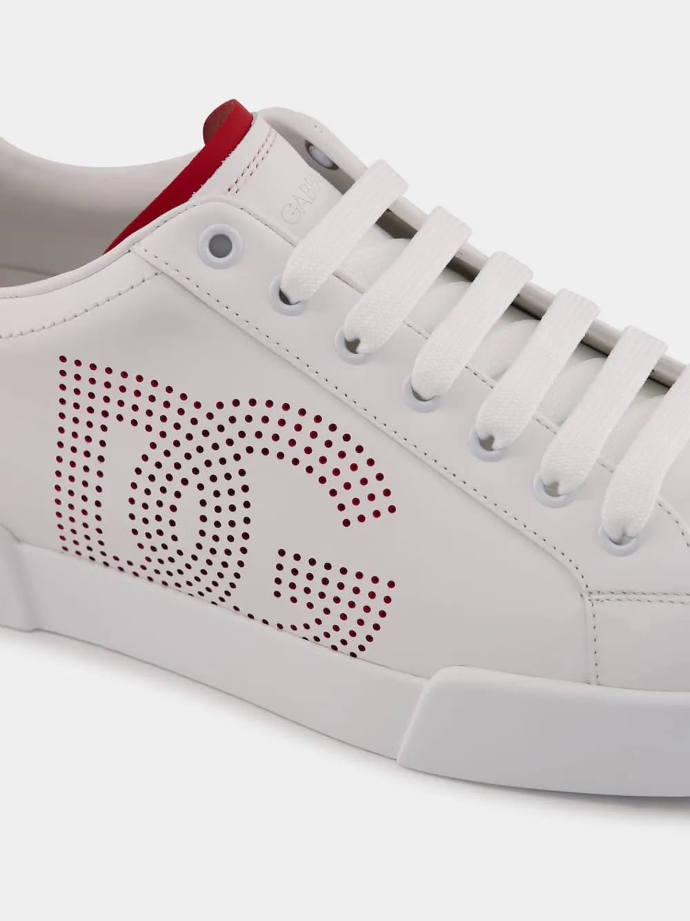 Perforated Logo White Sneakers