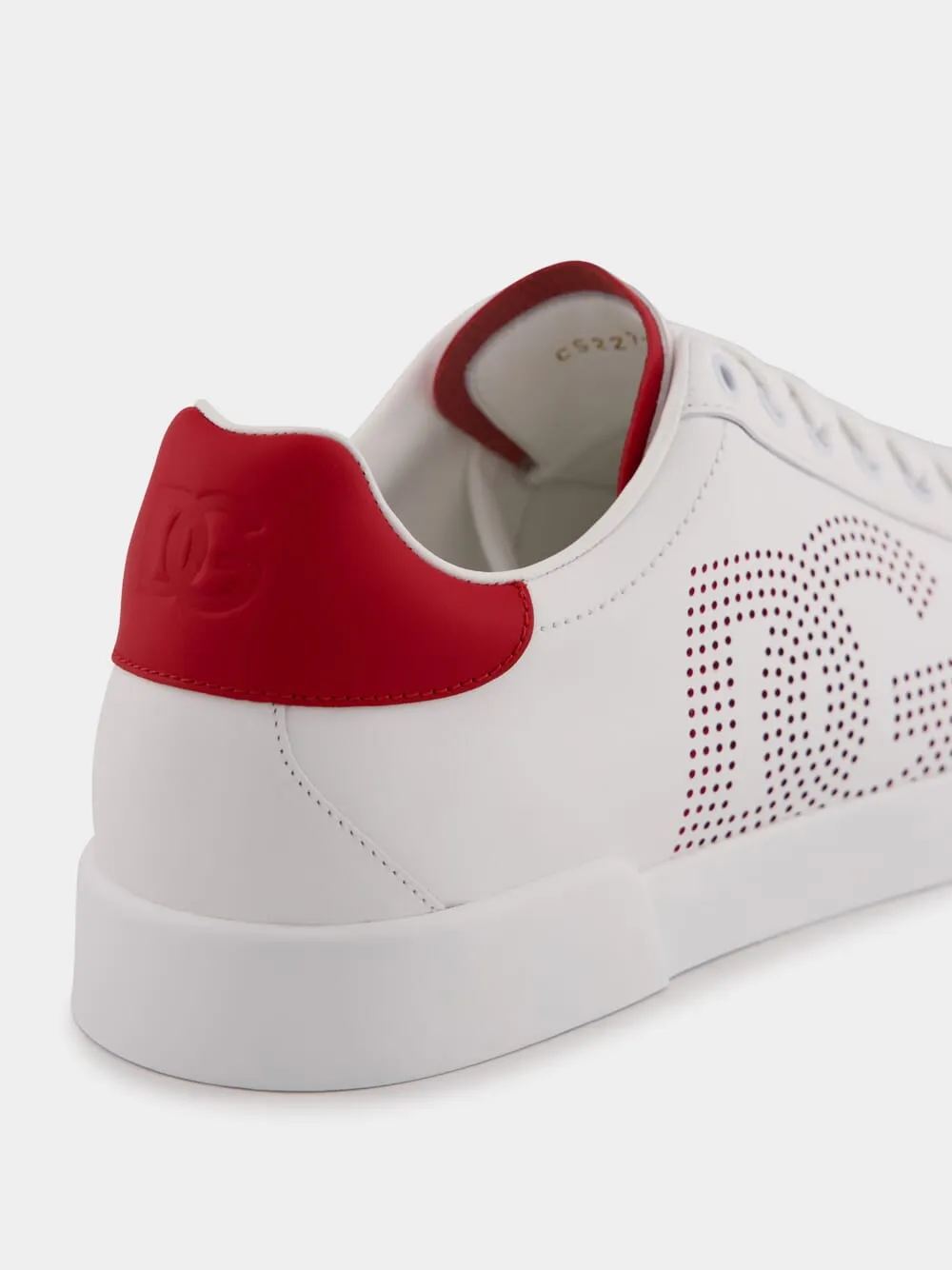 Perforated Logo White Sneakers