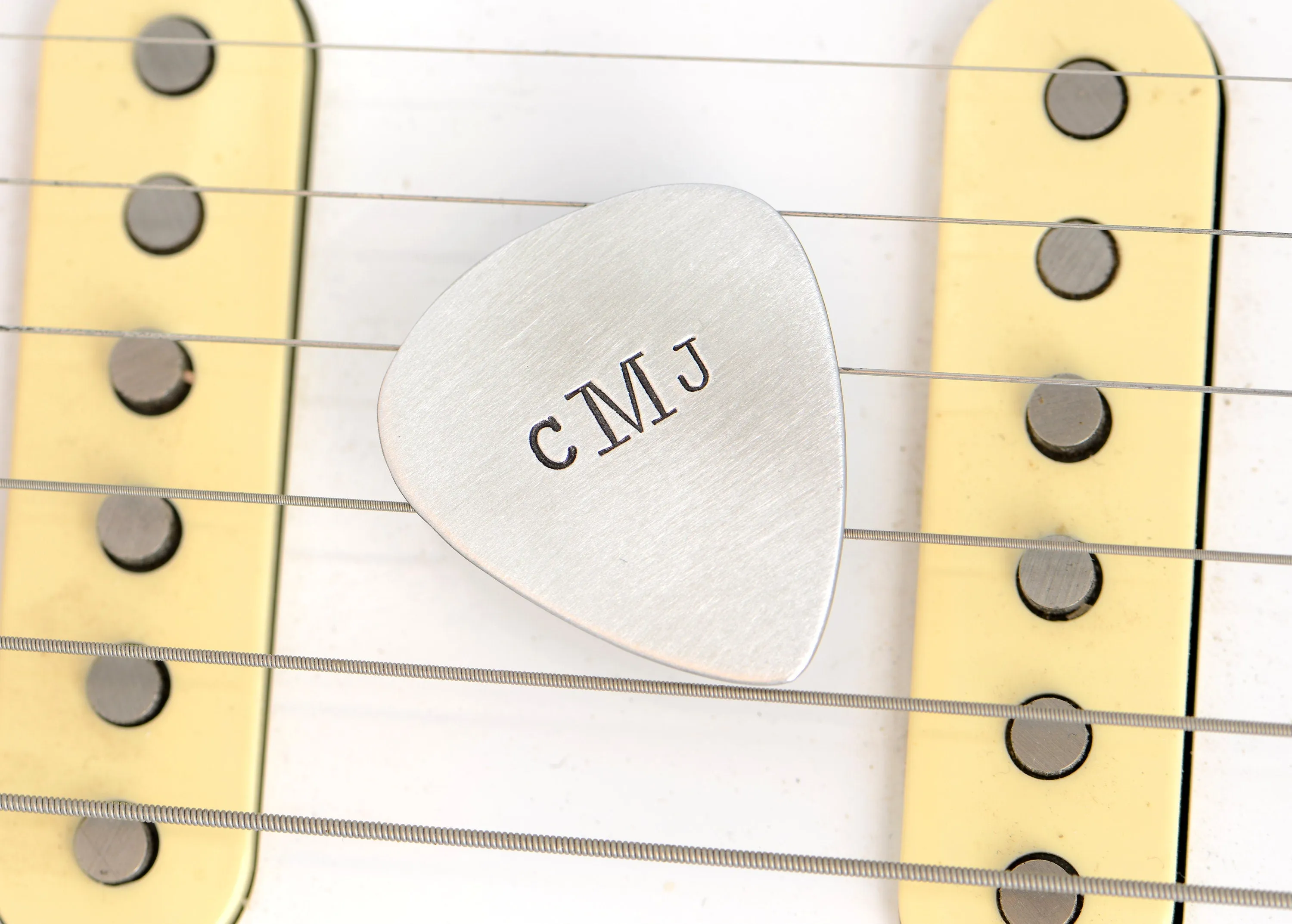 Personalized Monogram on Aluminum Guitar Pick