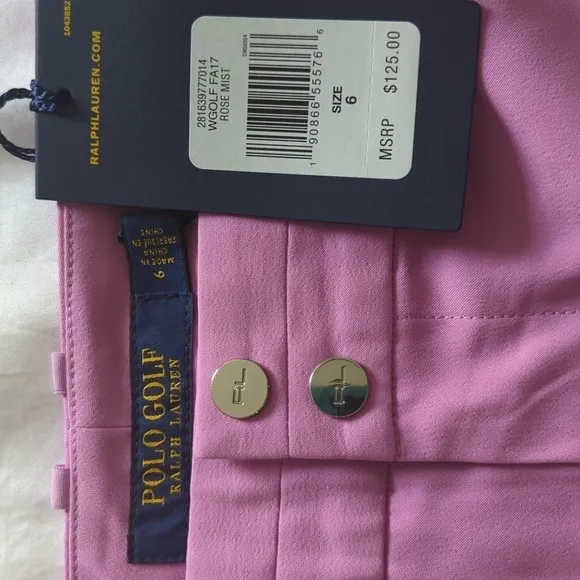 Polo Golf Ralph Lauren Womens Skort Size 6 Rose Mist Lined Pockets Skirt.