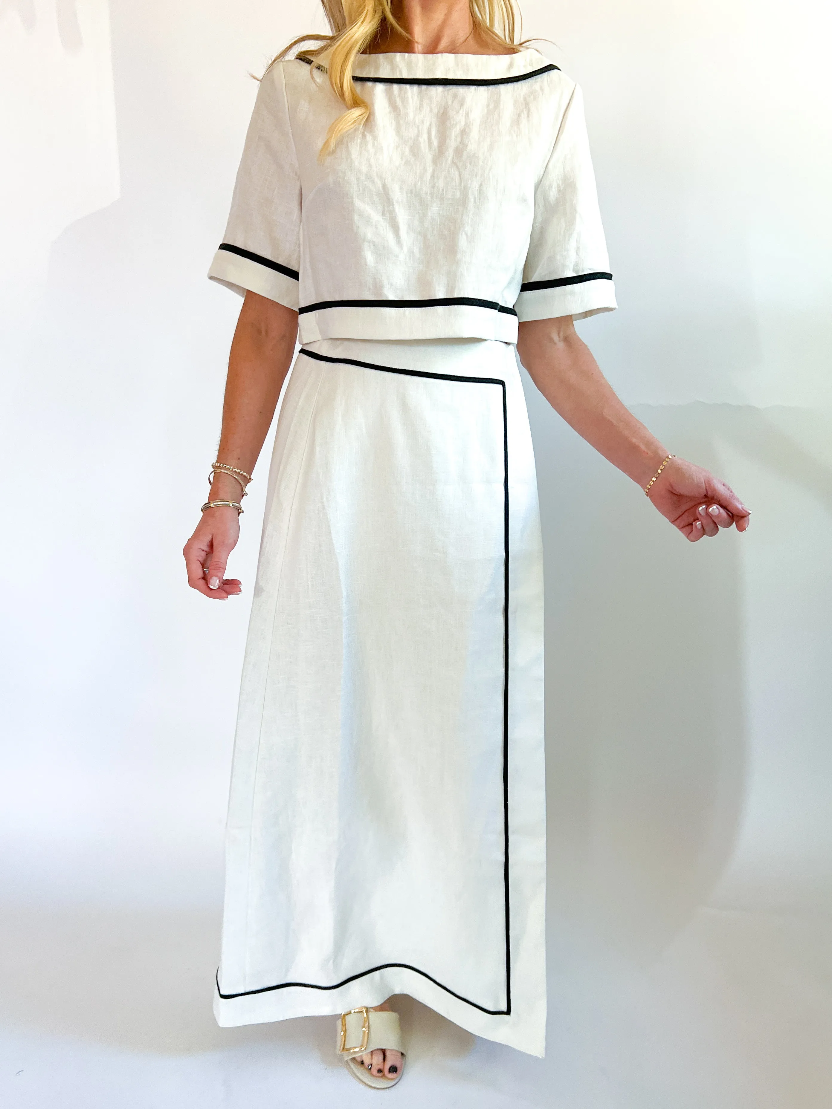 Porcelain Vola Maxi Skirt