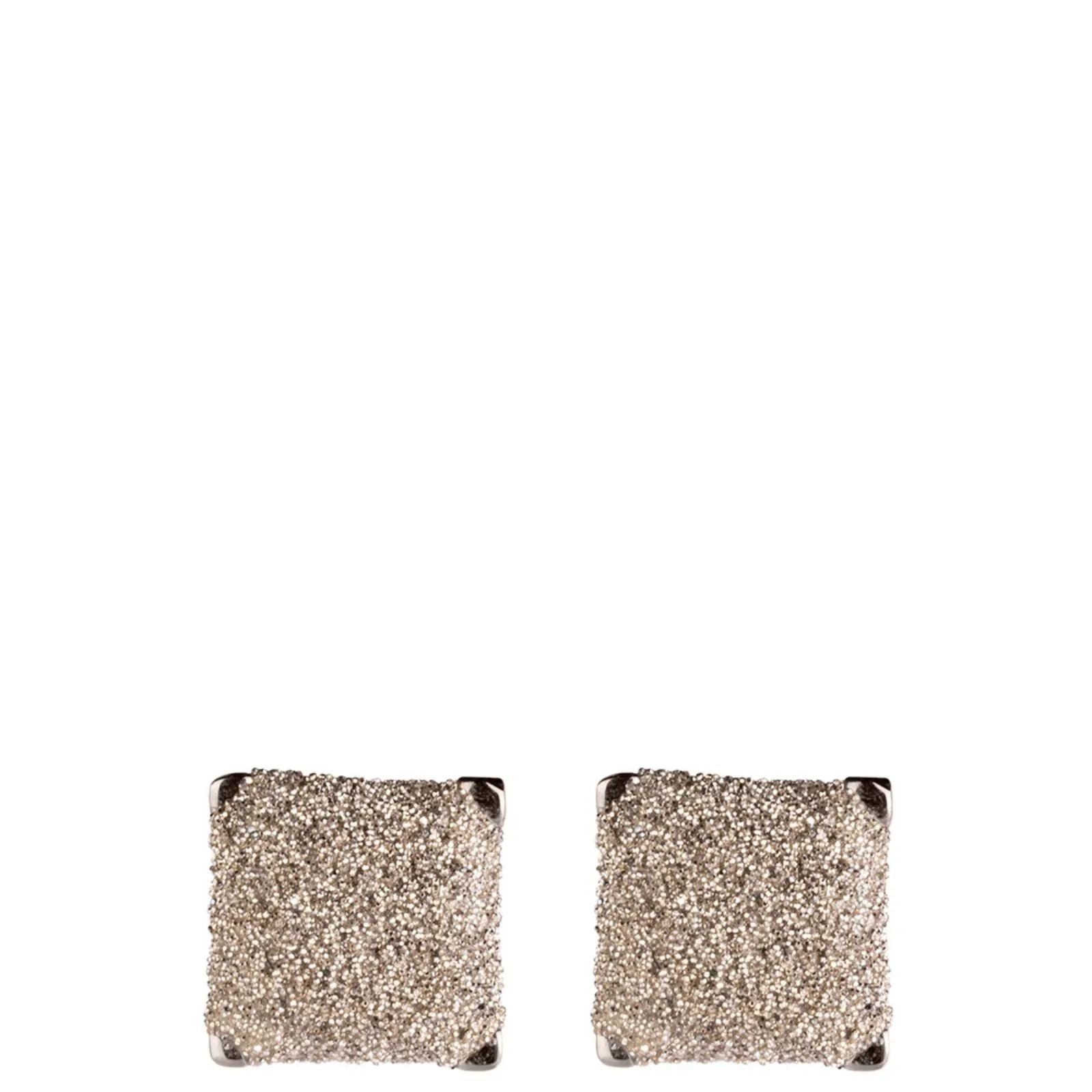 Rebecca Jolie Diamond Dust Boxy Silver Stud Earrings