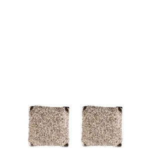 Rebecca Jolie Diamond Dust Boxy Silver Stud Earrings