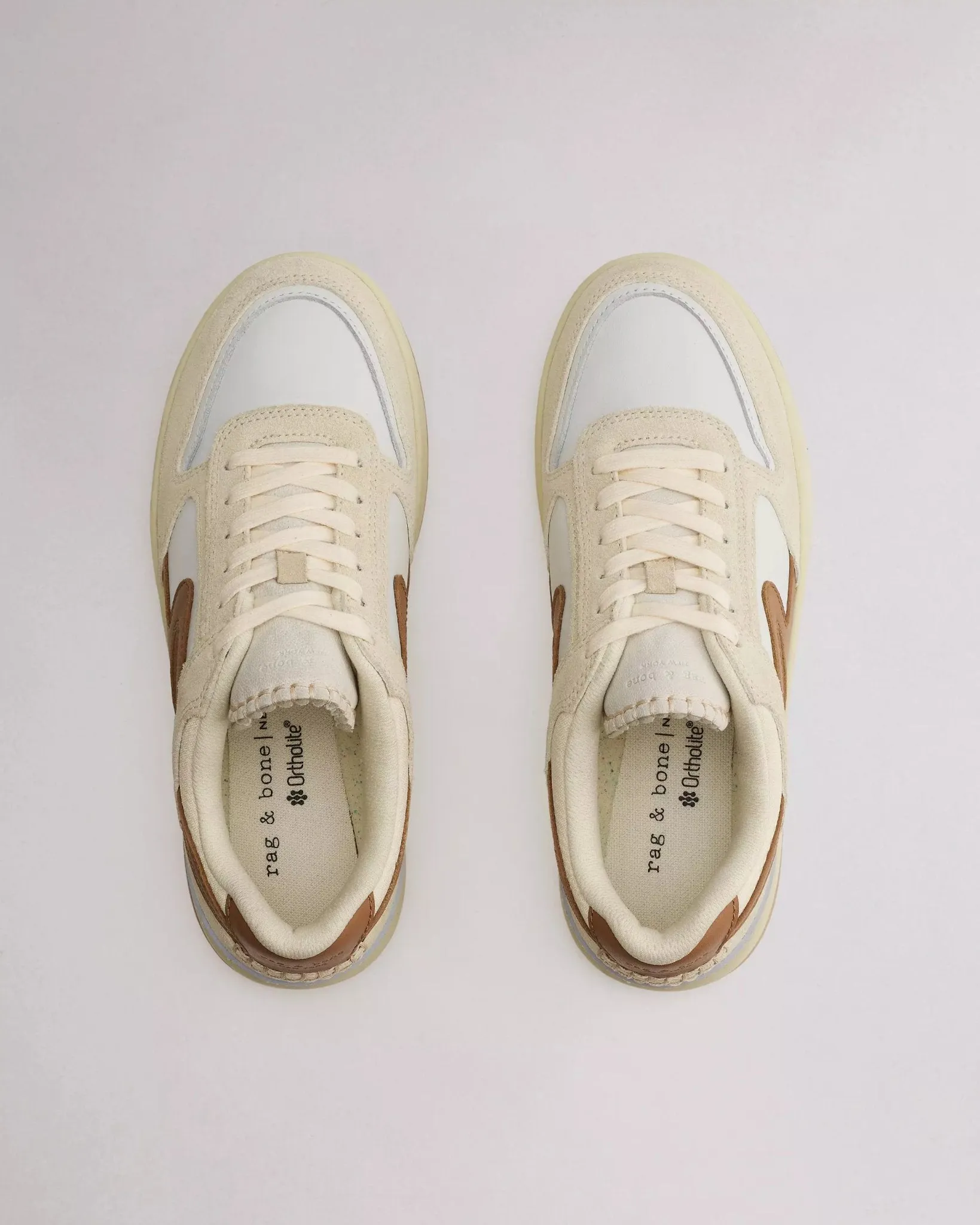 Retro Tennis Sneaker in White Cinnamon