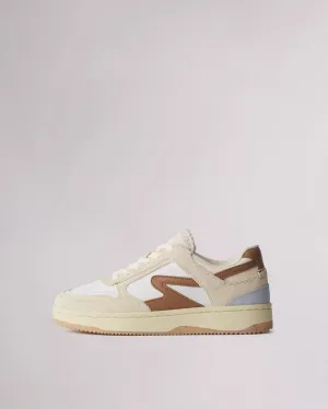 Retro Tennis Sneaker in White Cinnamon