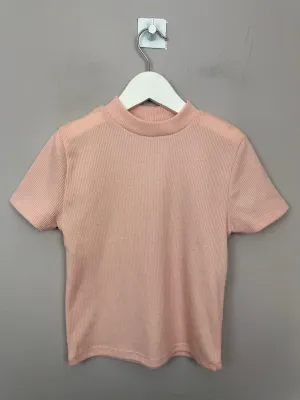 River Island Ribbed Top - Blush 11-12y