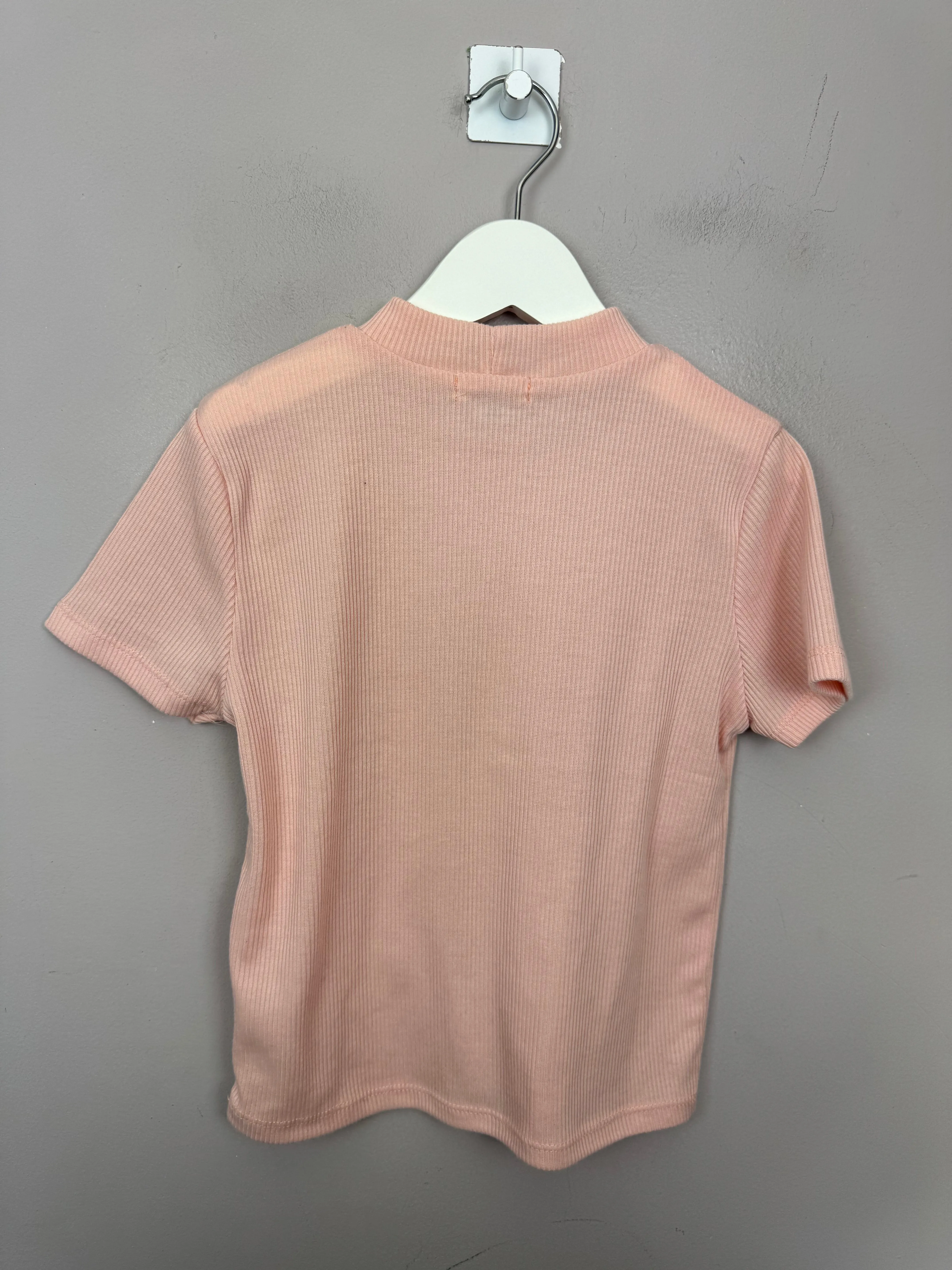 River Island Ribbed Top - Blush 11-12y