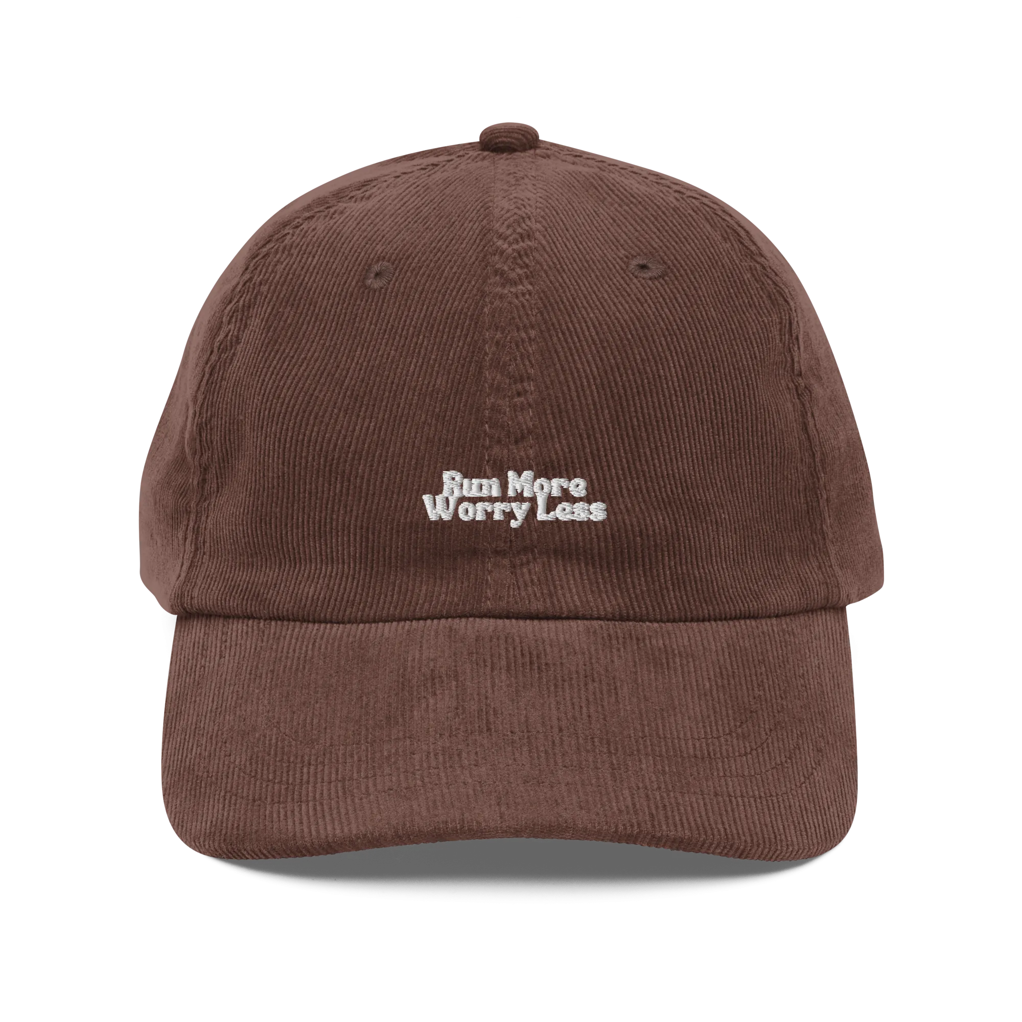 Run More Worry Less Minimal Corduroy Dad Hat