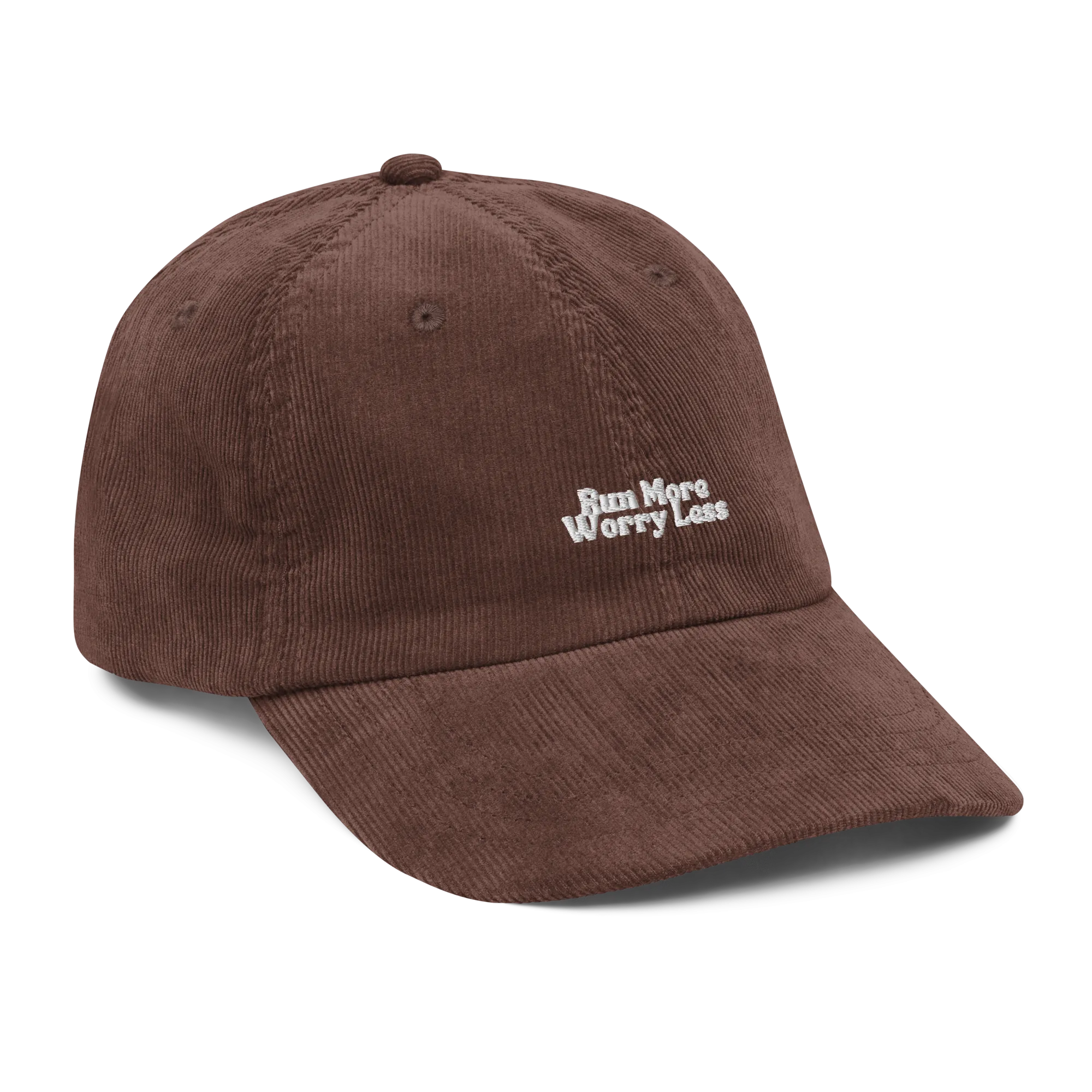 Run More Worry Less Minimal Corduroy Dad Hat