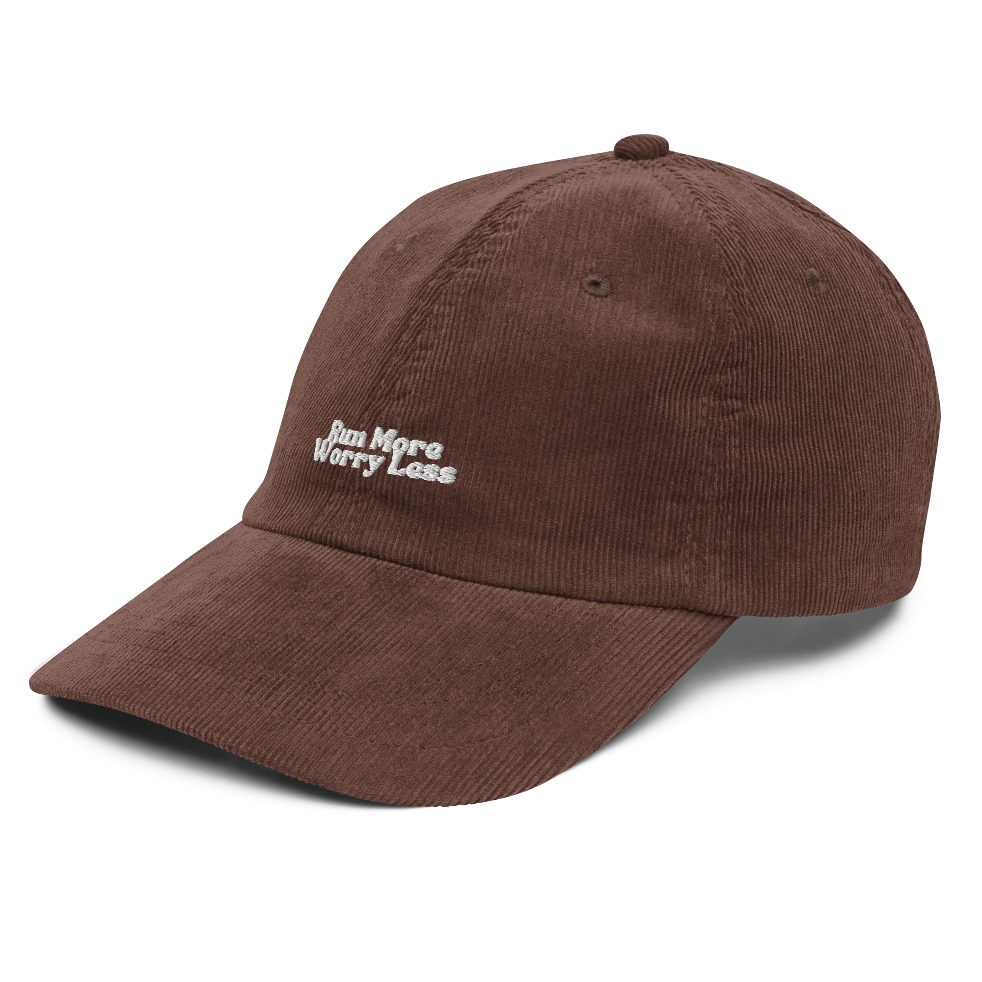 Run More Worry Less Minimal Corduroy Dad Hat