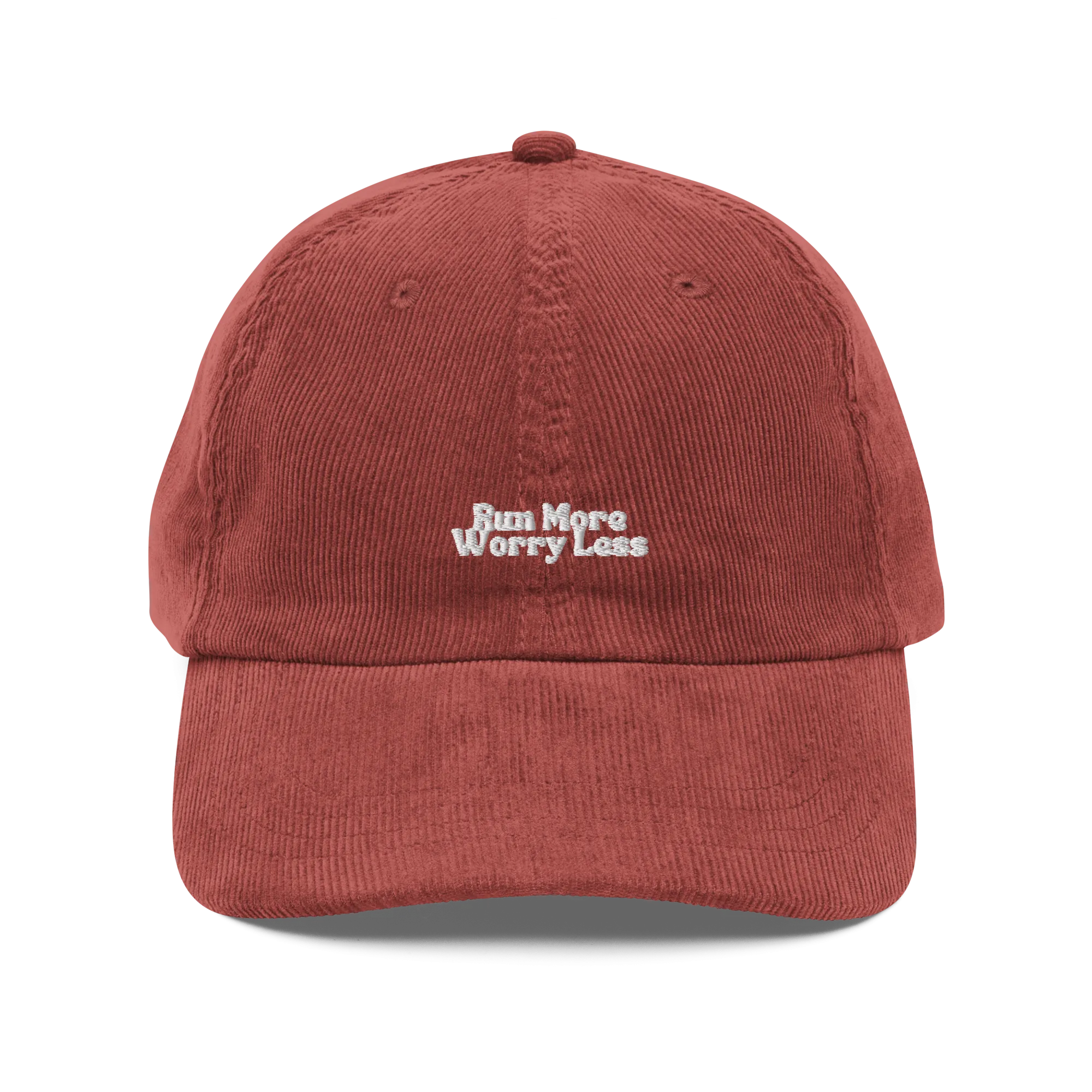 Run More Worry Less Minimal Corduroy Dad Hat