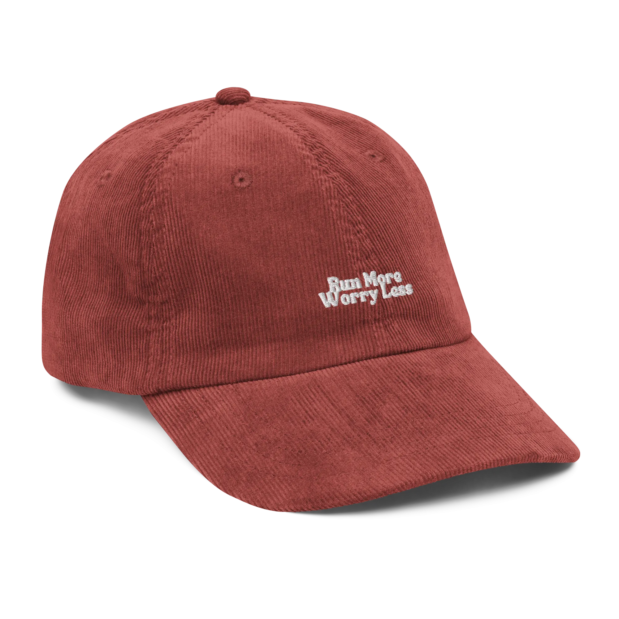Run More Worry Less Minimal Corduroy Dad Hat