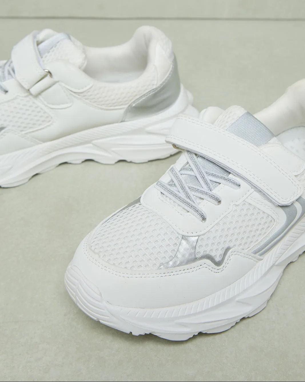 Senior Girls White Material Block Trainer