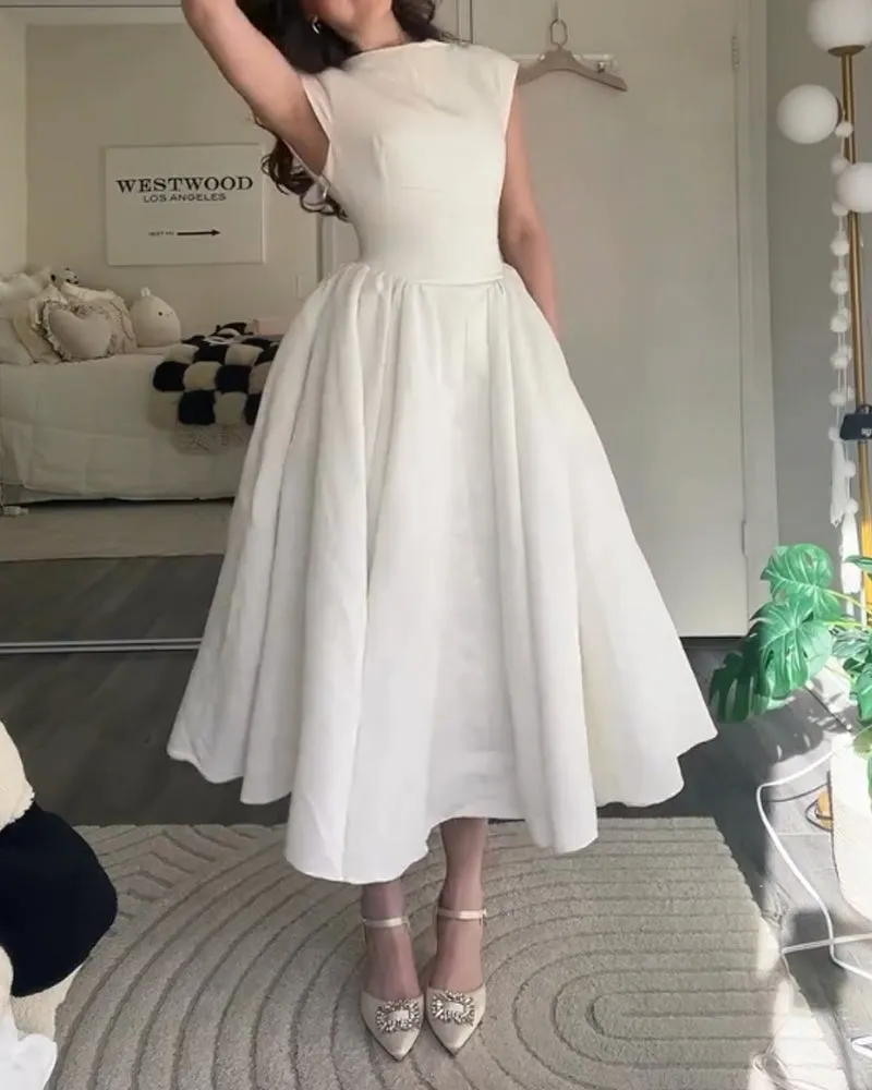 SHERYL - CLASSY SOLID COLOR FASHION DRESS