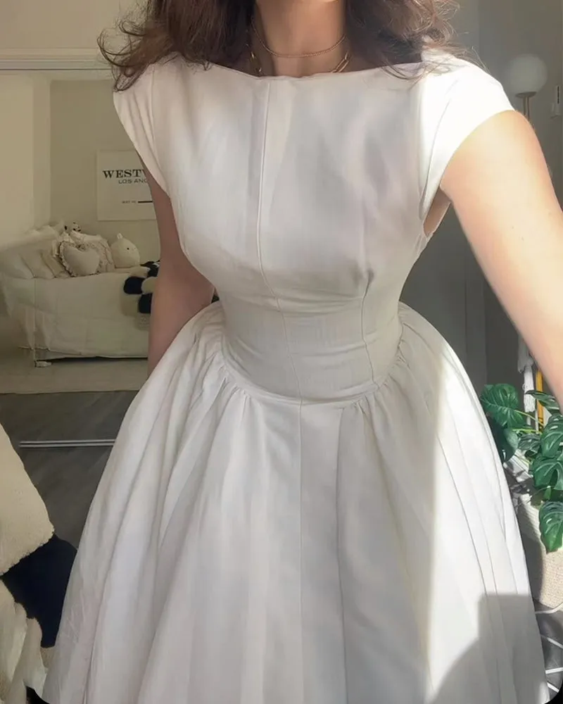 SHERYL - CLASSY SOLID COLOR FASHION DRESS