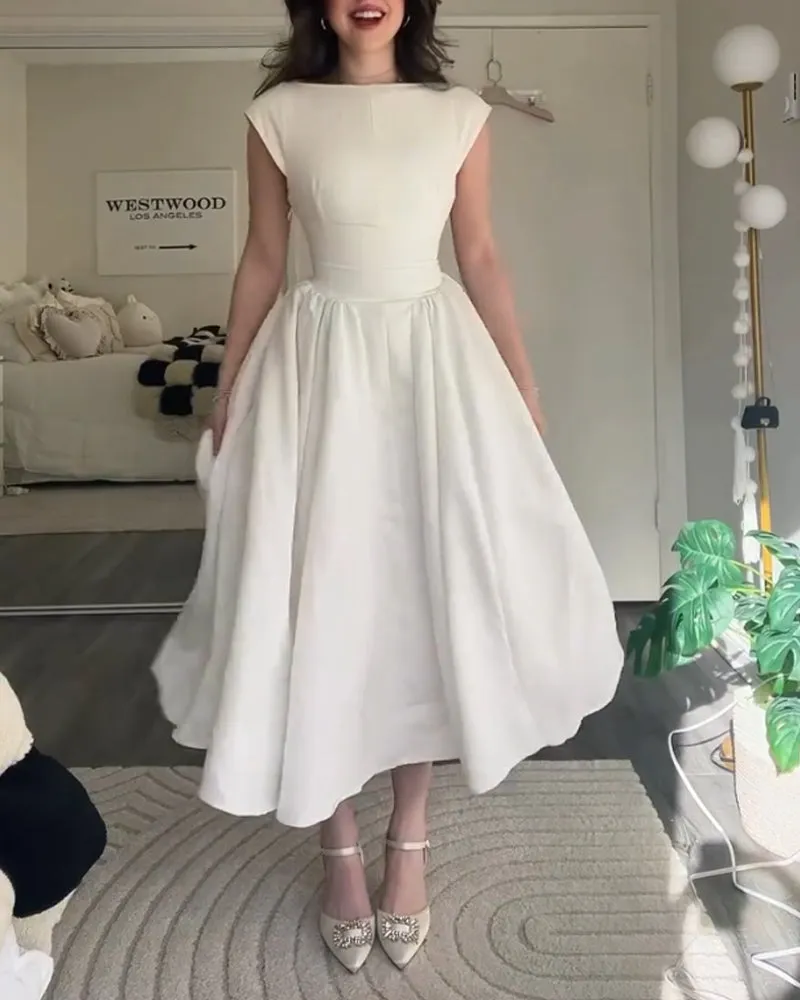 SHERYL - CLASSY SOLID COLOR FASHION DRESS