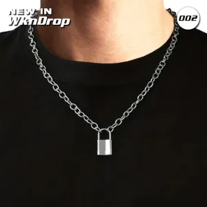 Silver Lock & Chain Necklace