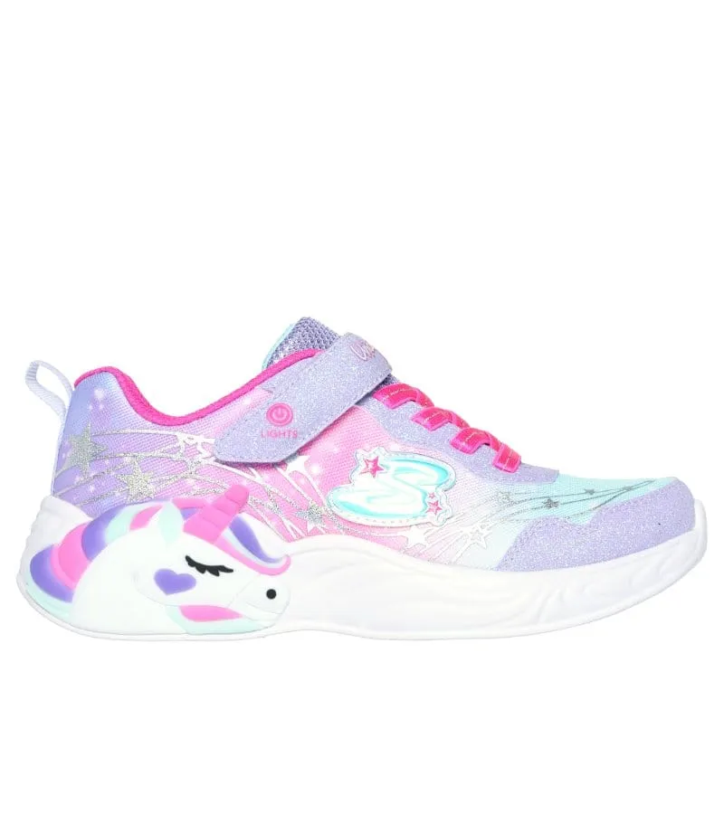 Skechers Girls Ombre Print Star Trainer S-Lights: Unicorn Dreams - Wishful Magic 302299L