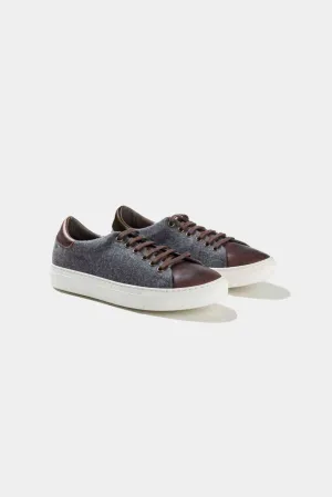 Sneaker Franela Gris Talonera A Contraste