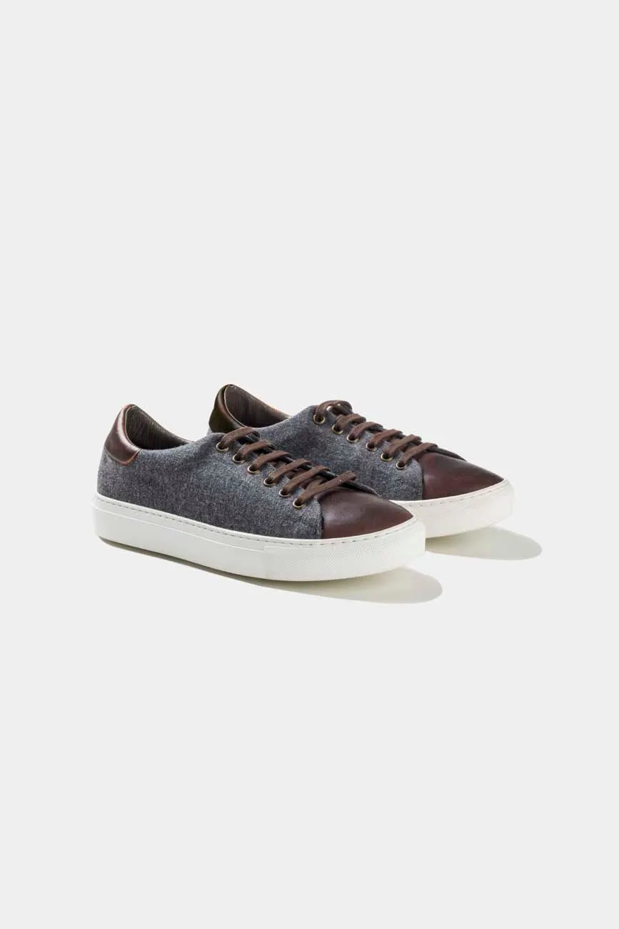 Sneaker Franela Gris Talonera A Contraste