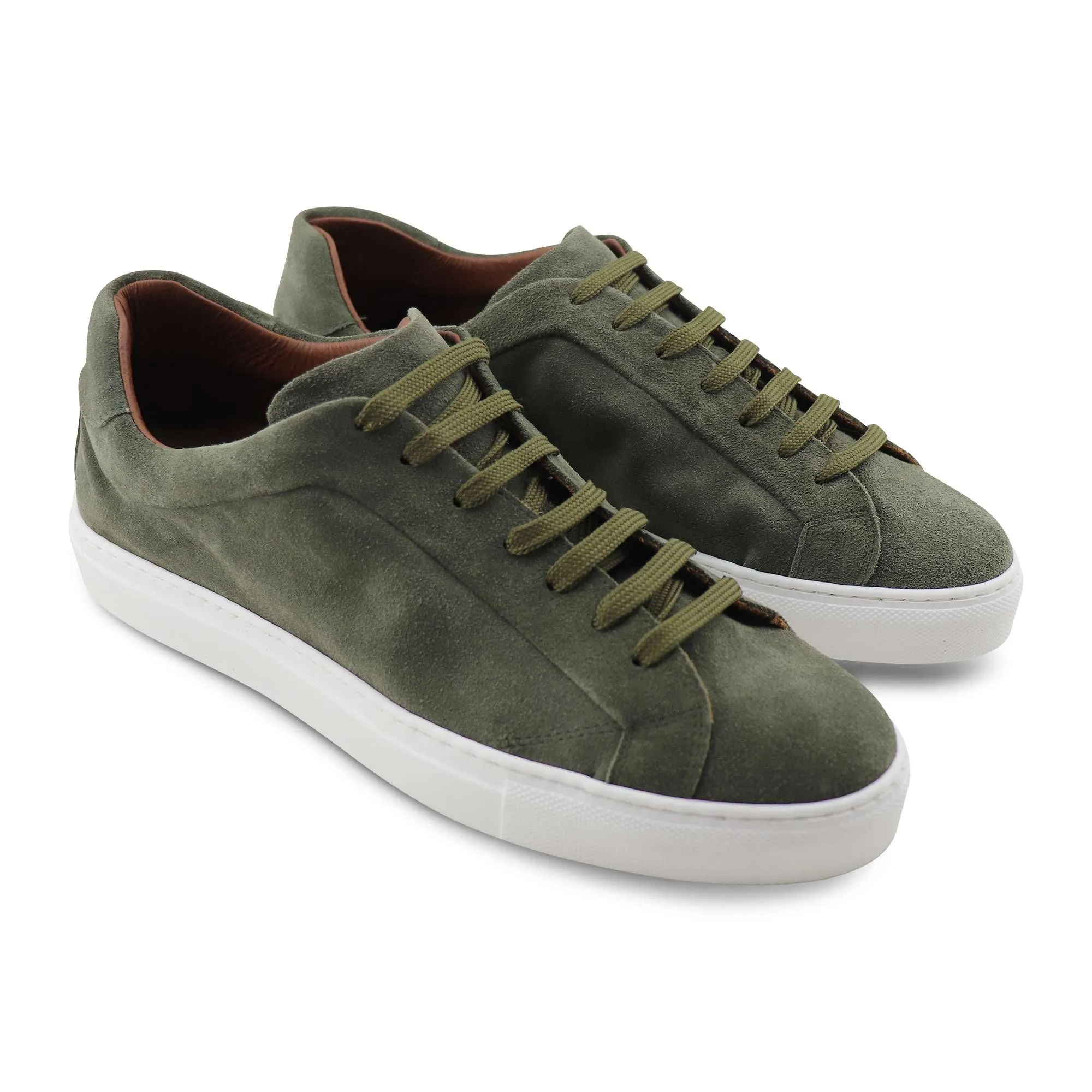 Sneakers verde in camoscio