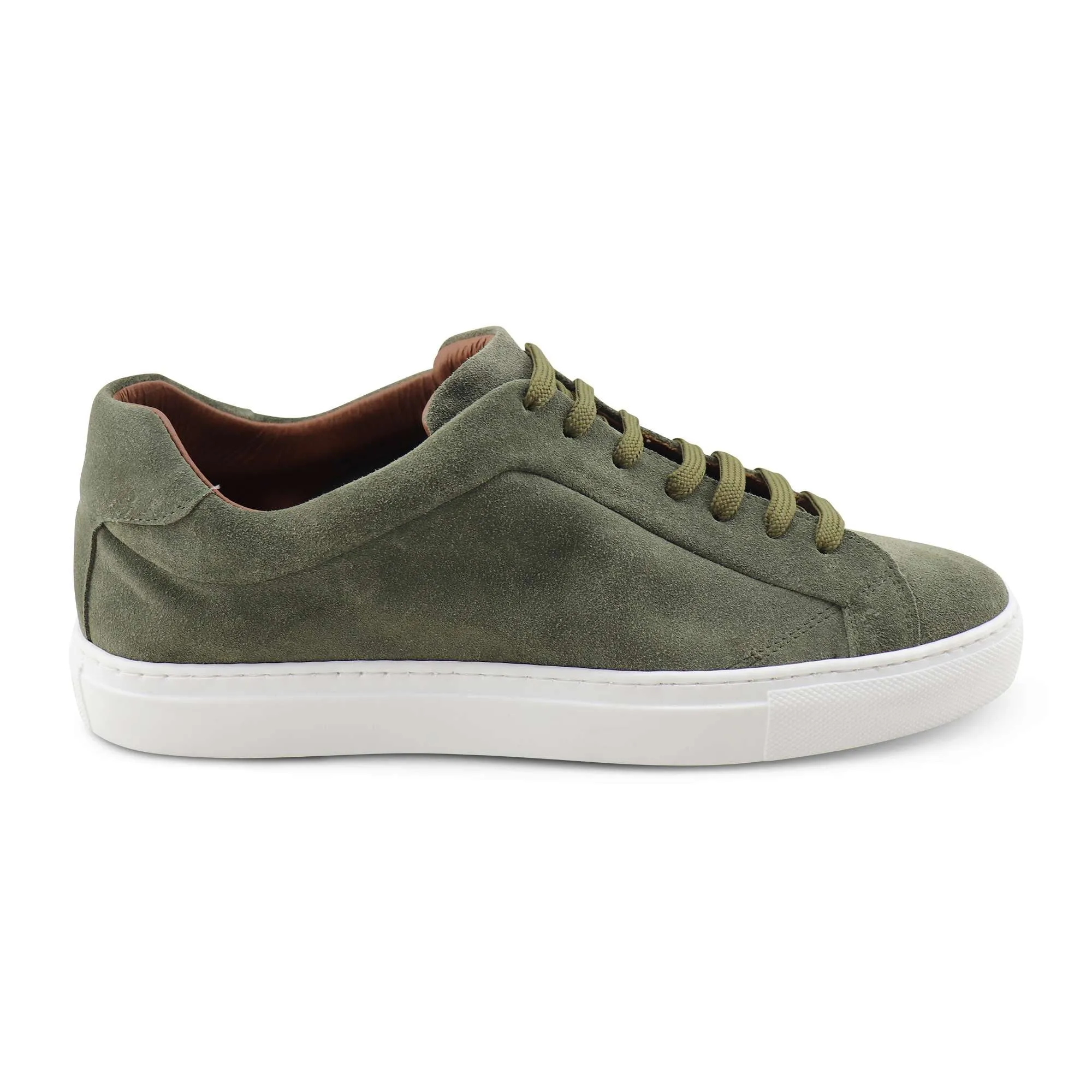 Sneakers verde in camoscio