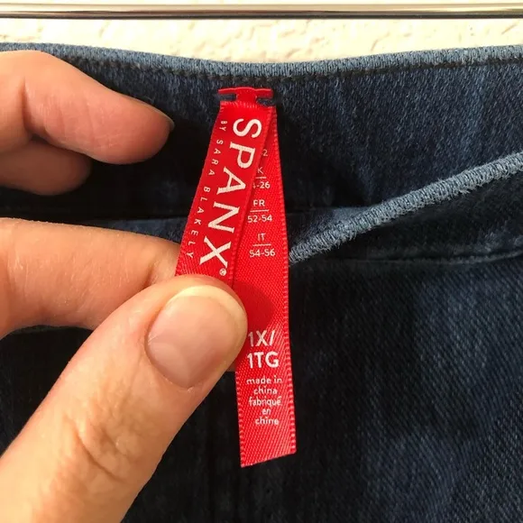 Spanx Womens Blue Jeanish Ankle Leggings Jeggings - Size 1X
