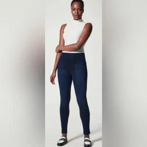 Spanx Womens Blue Jeanish Ankle Leggings Jeggings - Size 1X
